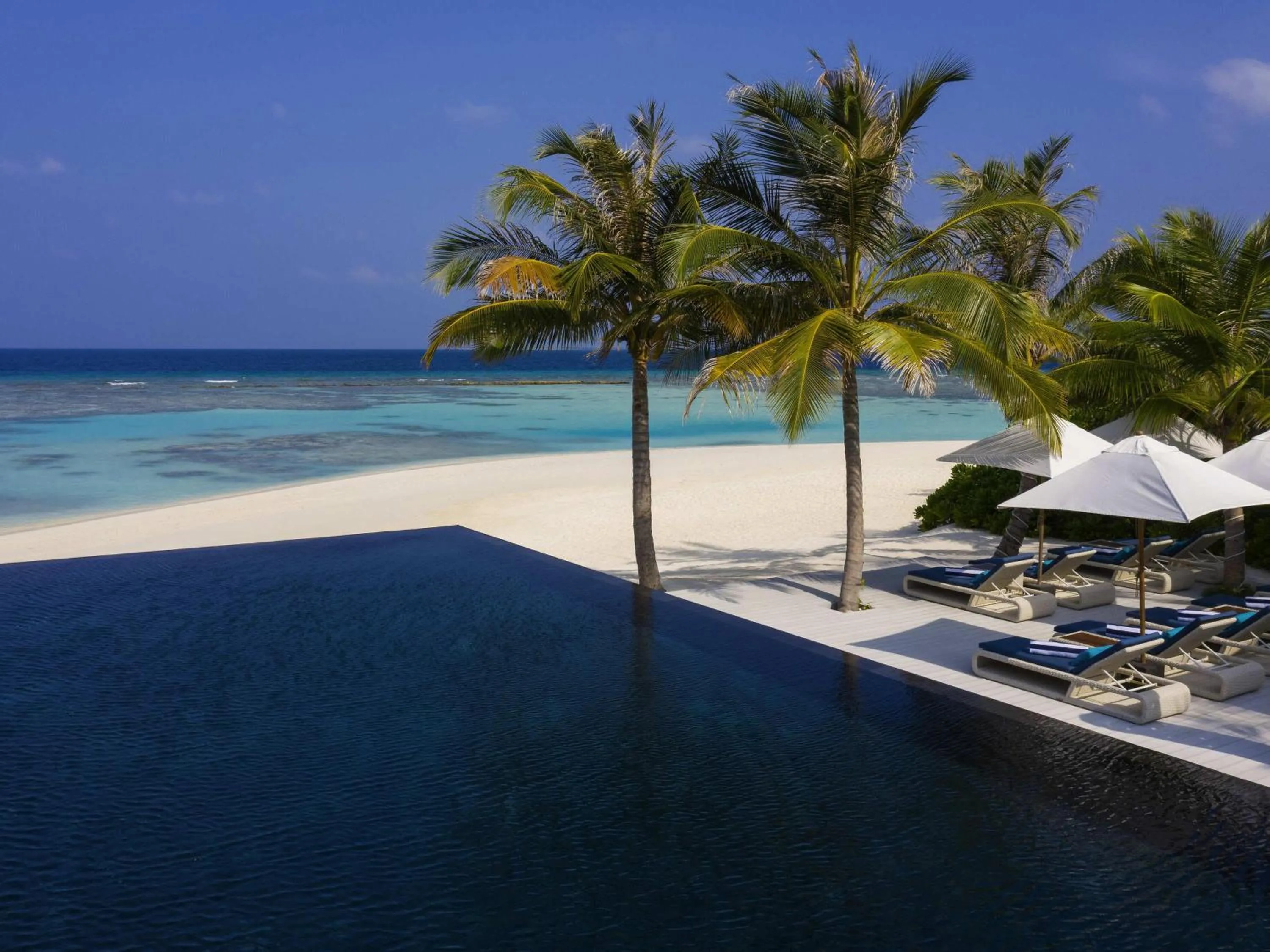 Pool view in Kuredhivaru Resort and Spa - Maldives