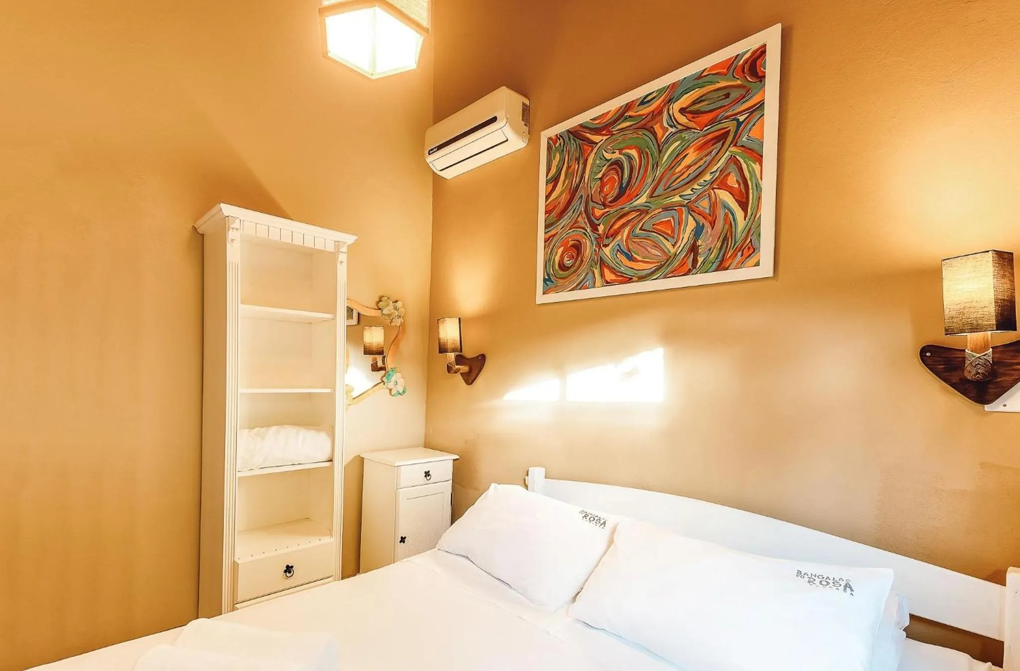 Bedroom, Bed in Pousada Bangalôs do Rosa