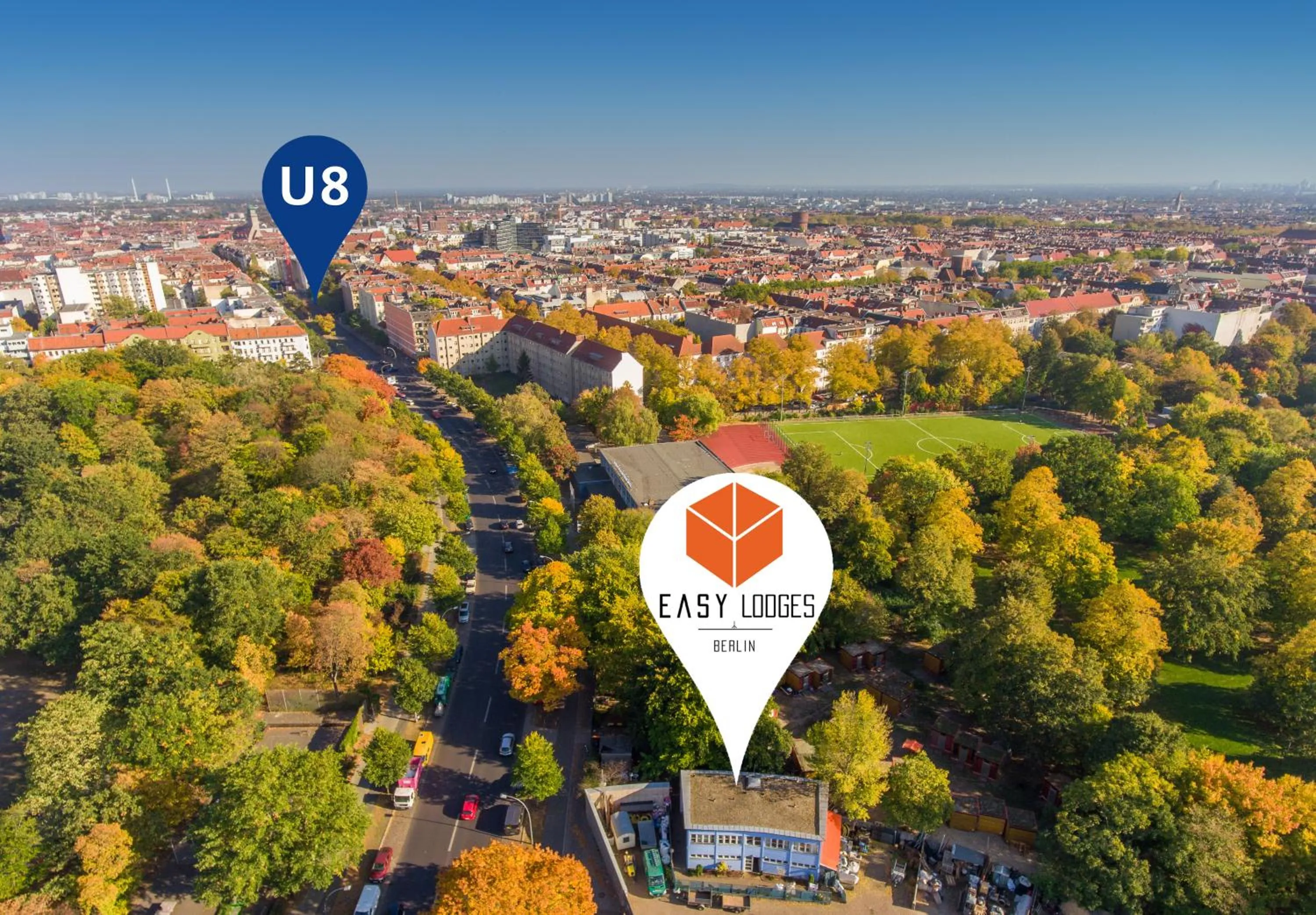 Bird's eye view in EASY Lodges Berlin