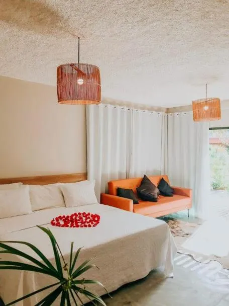 Bed in Villa Pantai Milagres Exclusive Hotel