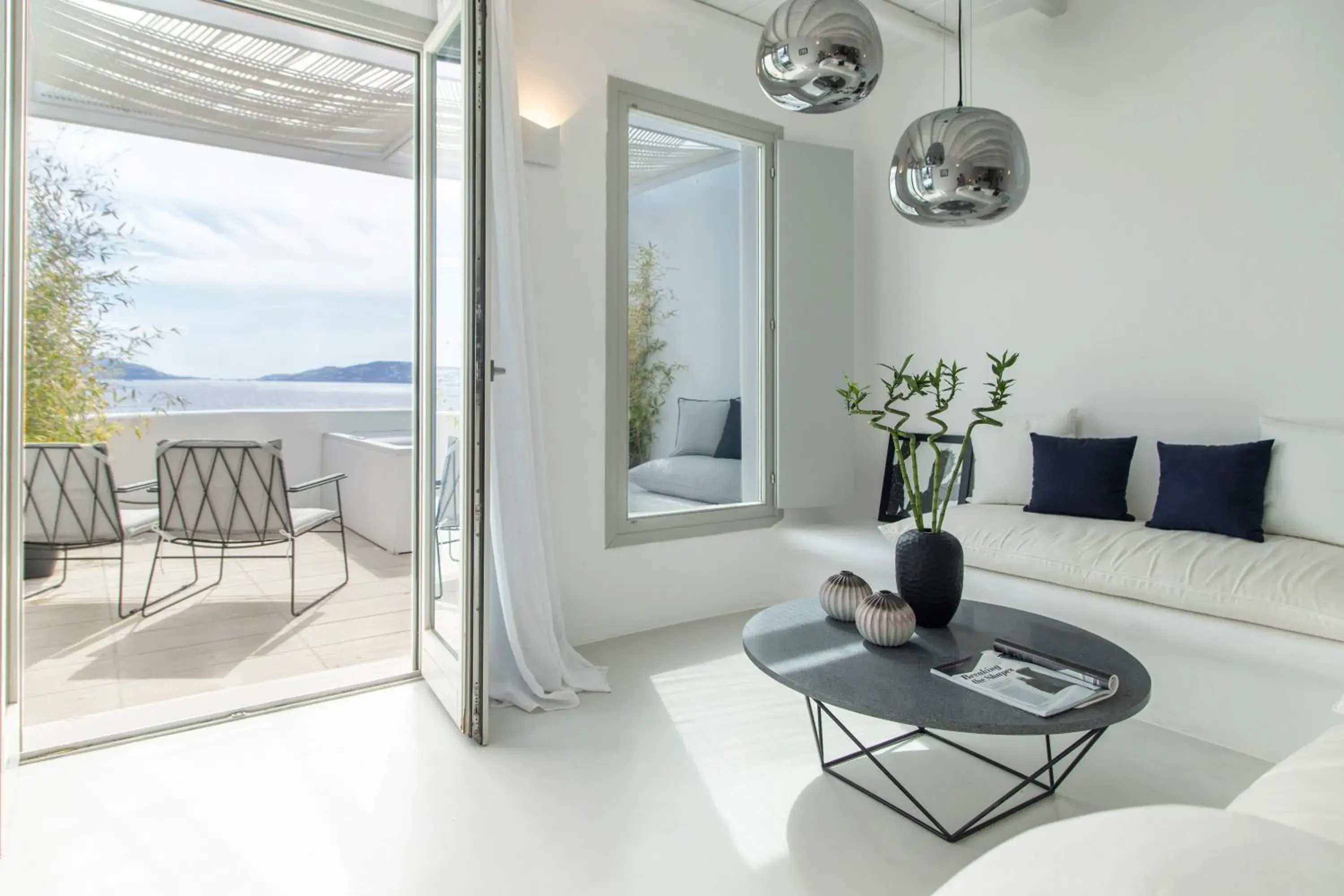 Living room in Nimbus Mykonos Living room in Nimbus Mykonos
