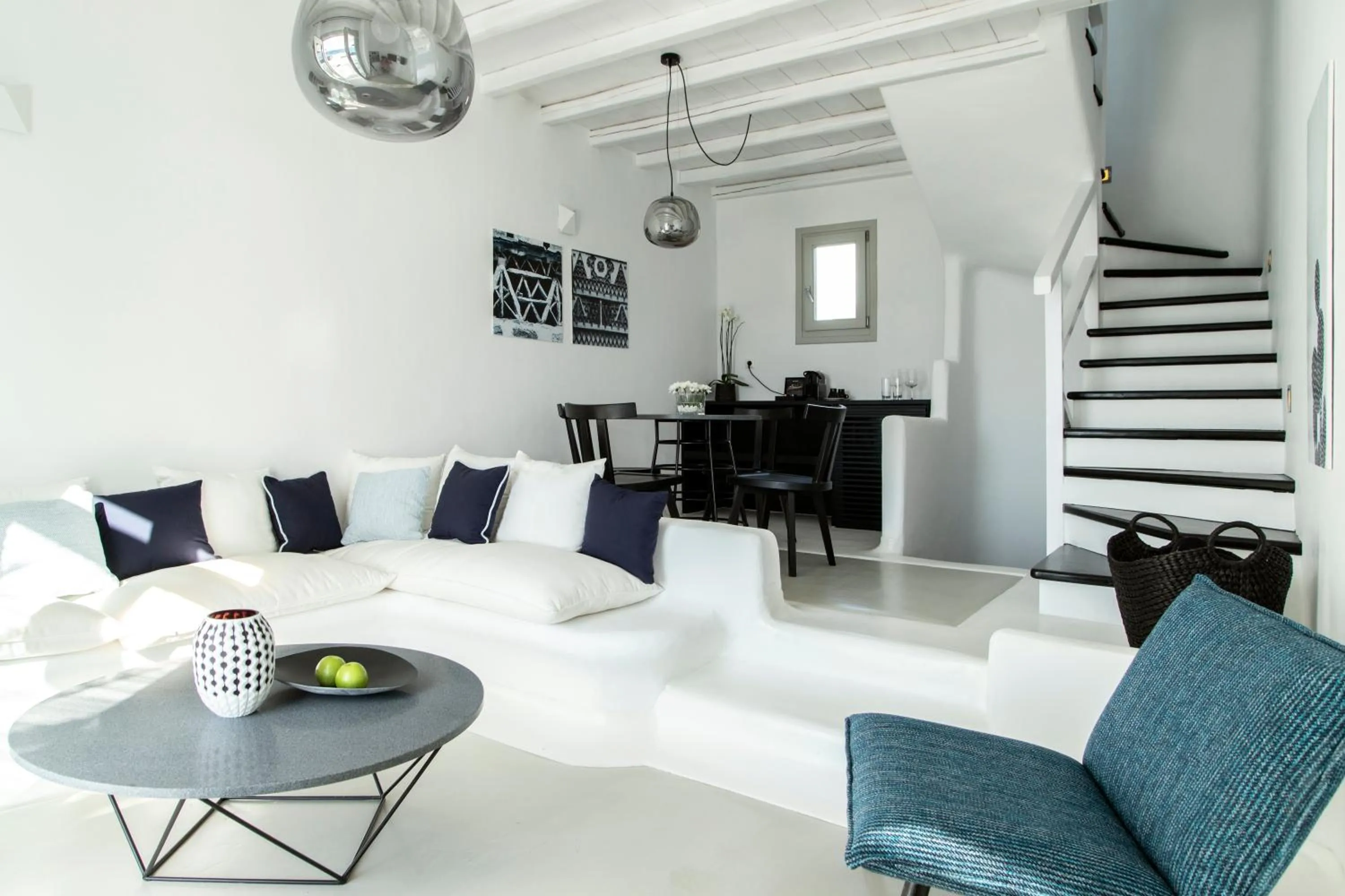 Seating area in Nimbus Mykonos