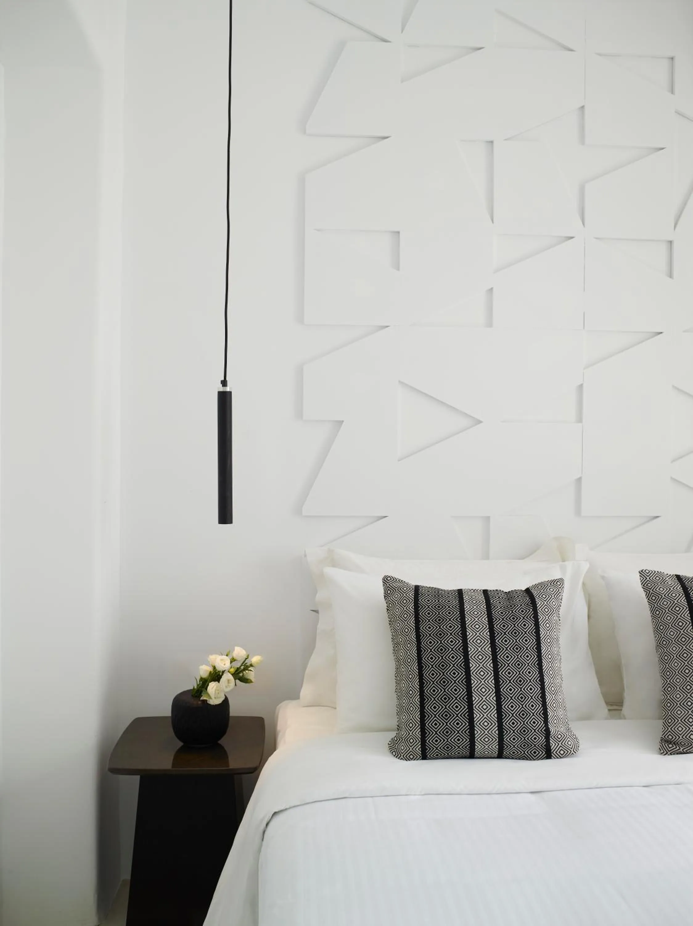 Decorative detail, Bed in Nimbus Mykonos