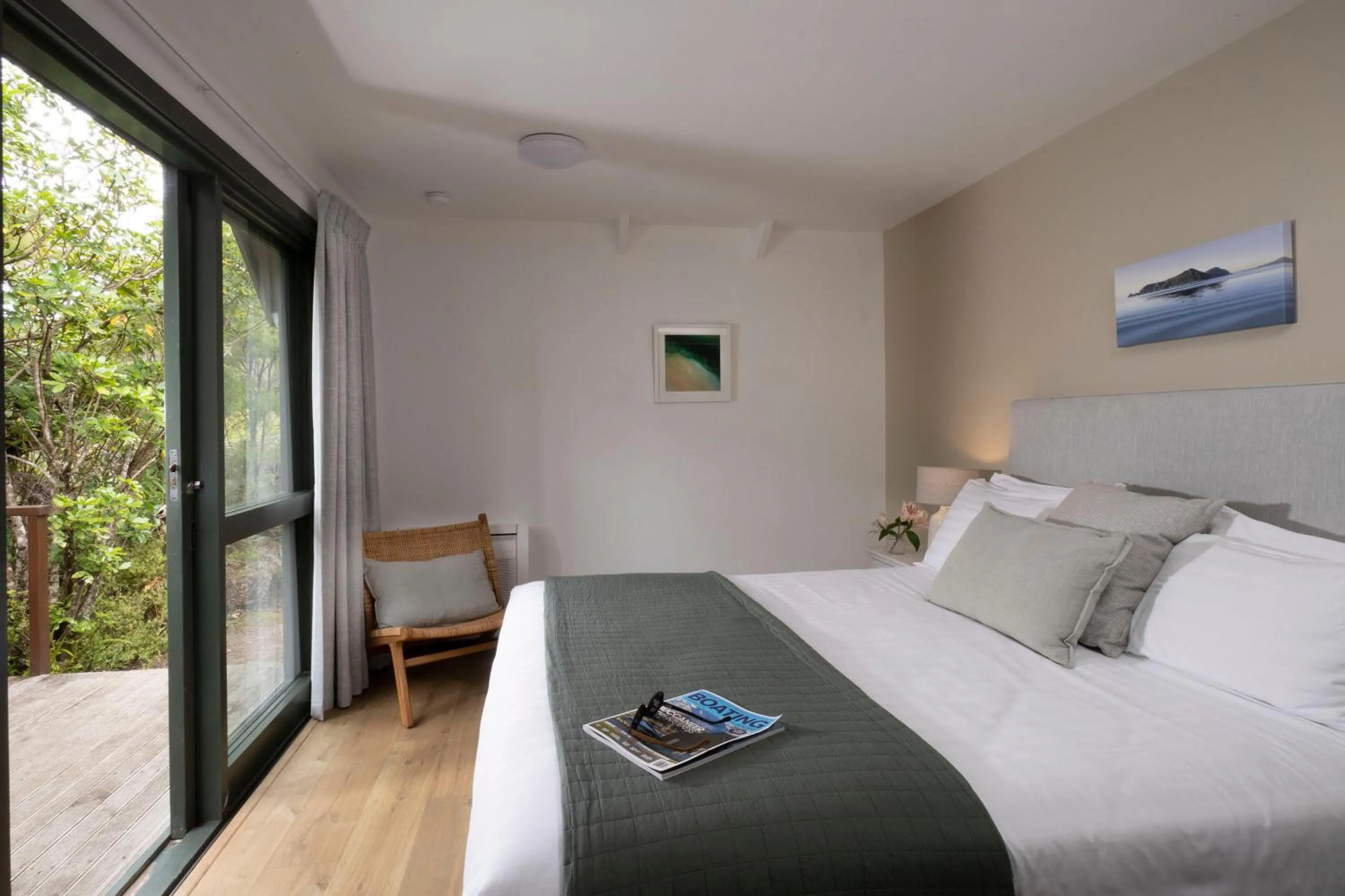 View (from property/room), Bed in Awaroa Lodge