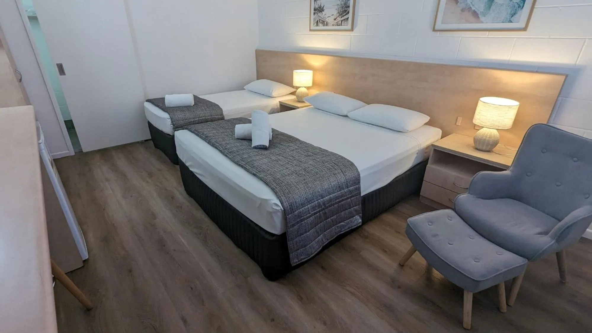 Bed in Moffat Beach Motel Caloundra