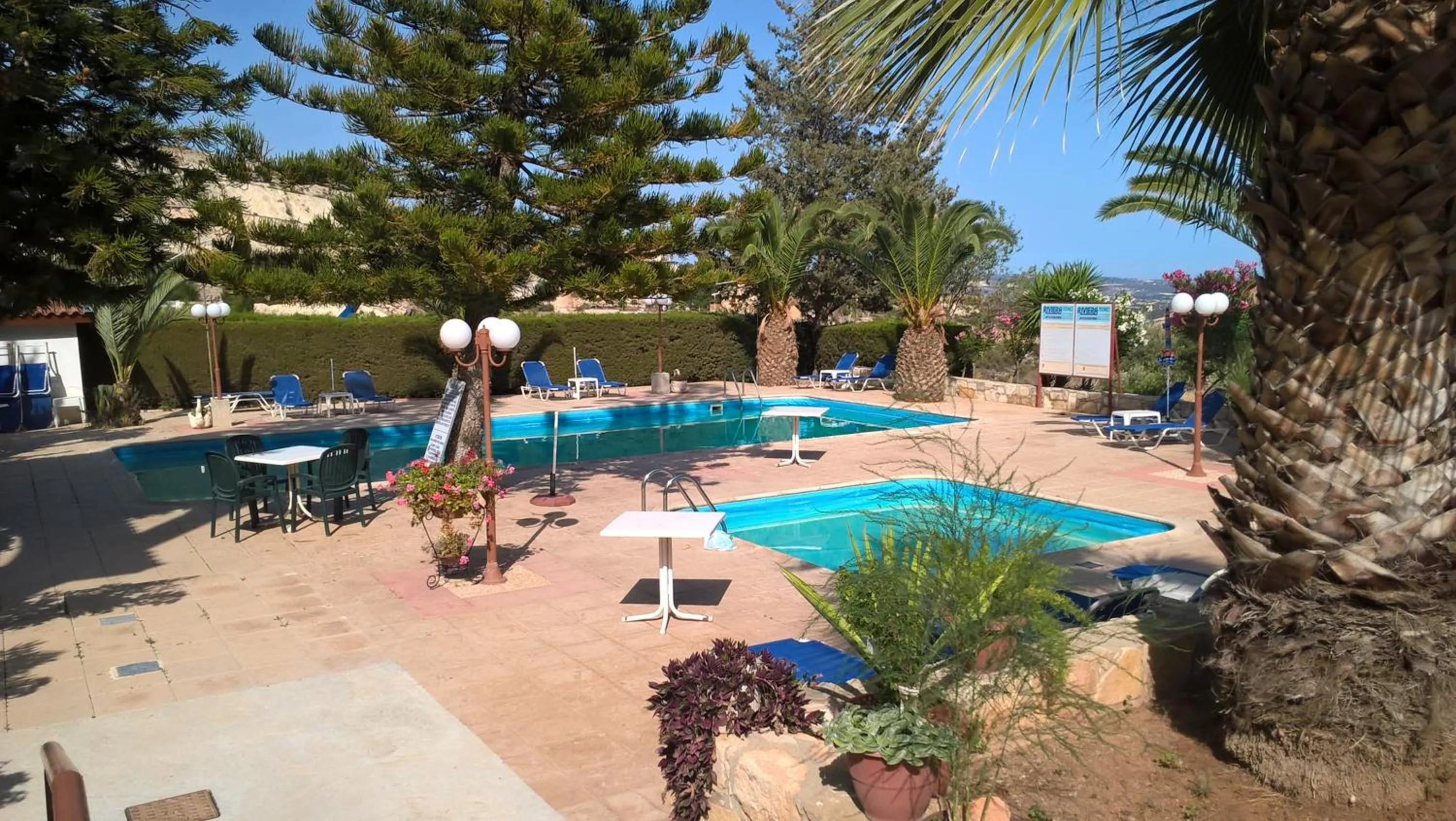 Pool view in Rantzo Holiday Apartments