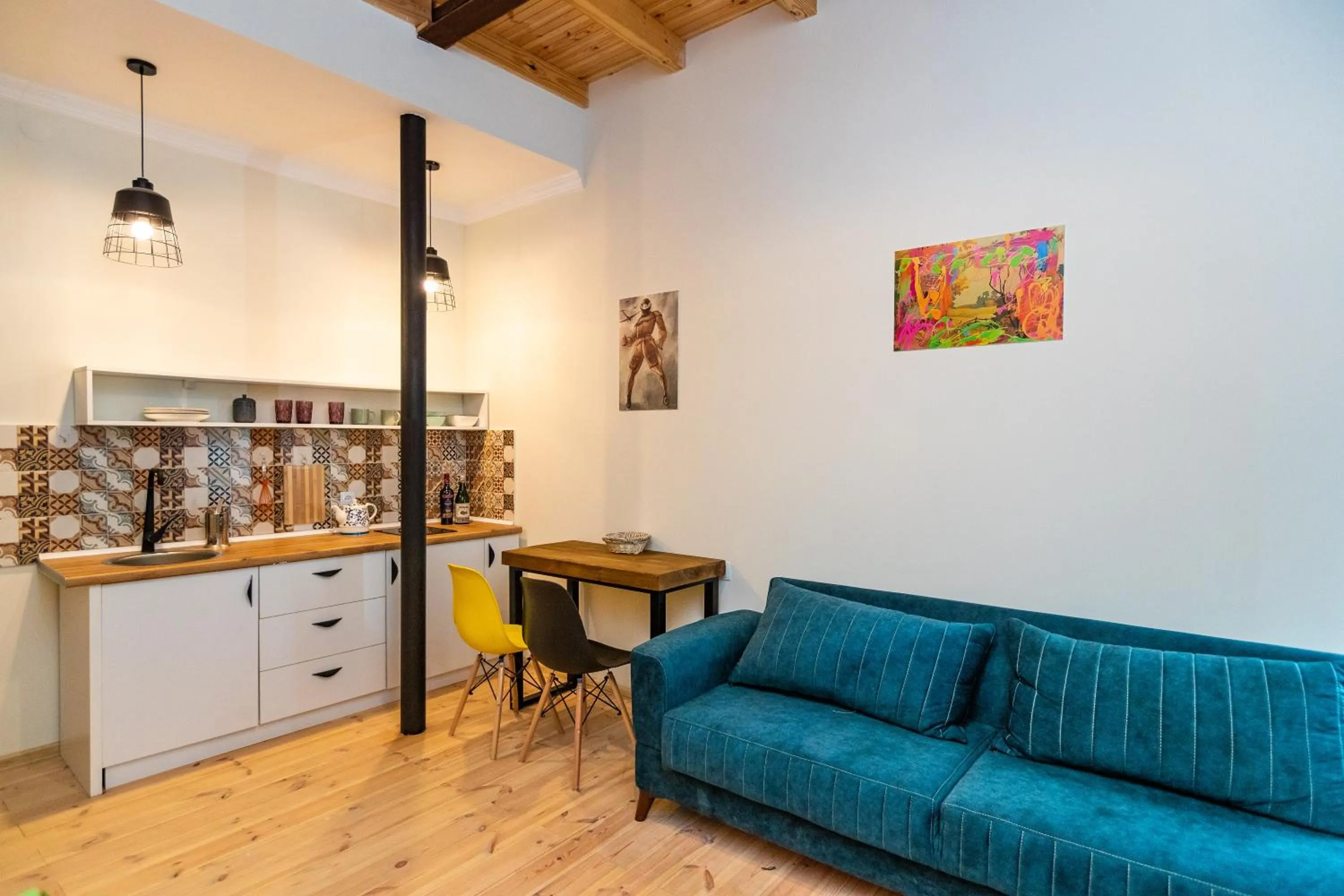 Seating area in Giorgi's apartment