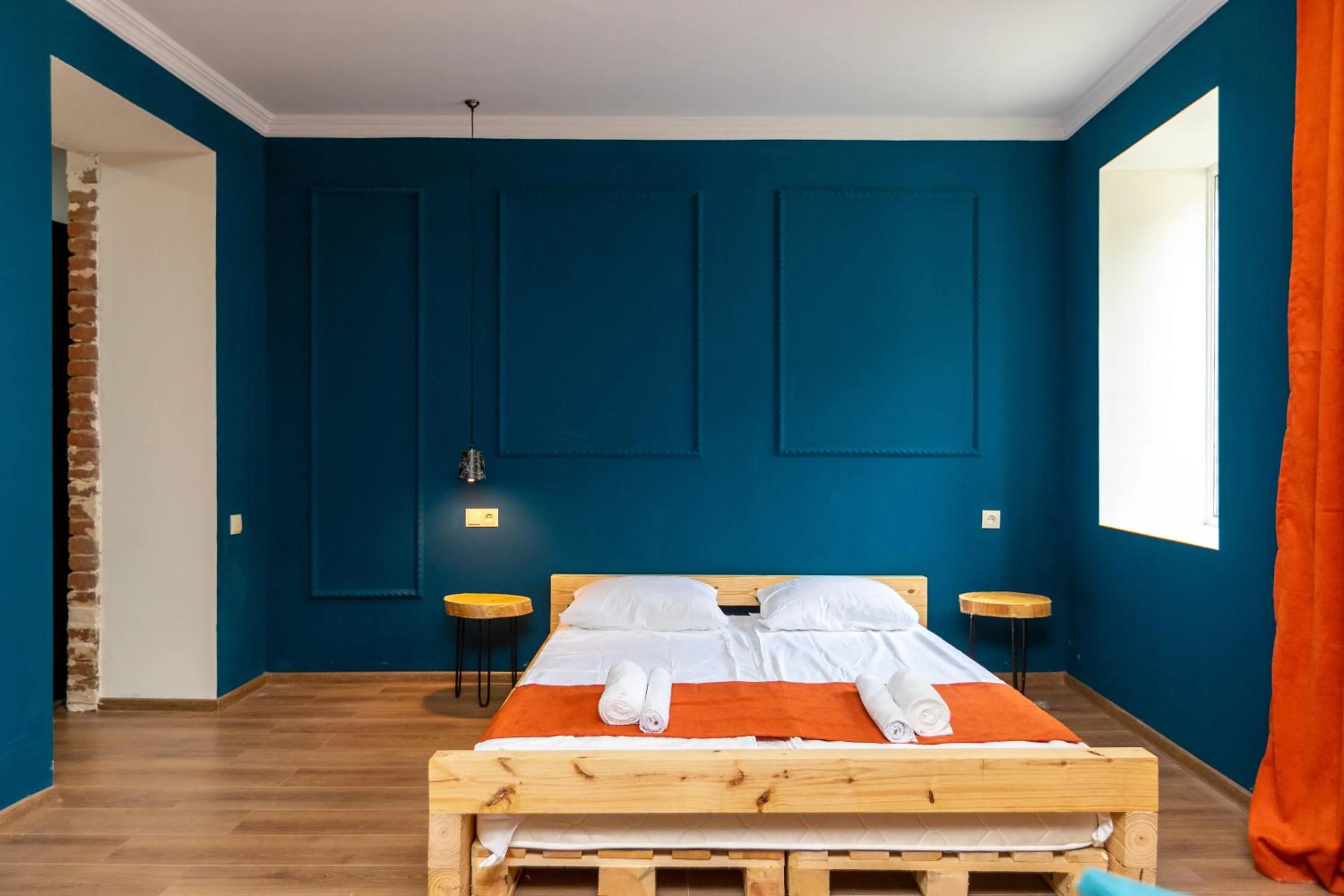 Bed in Giorgi's apartment