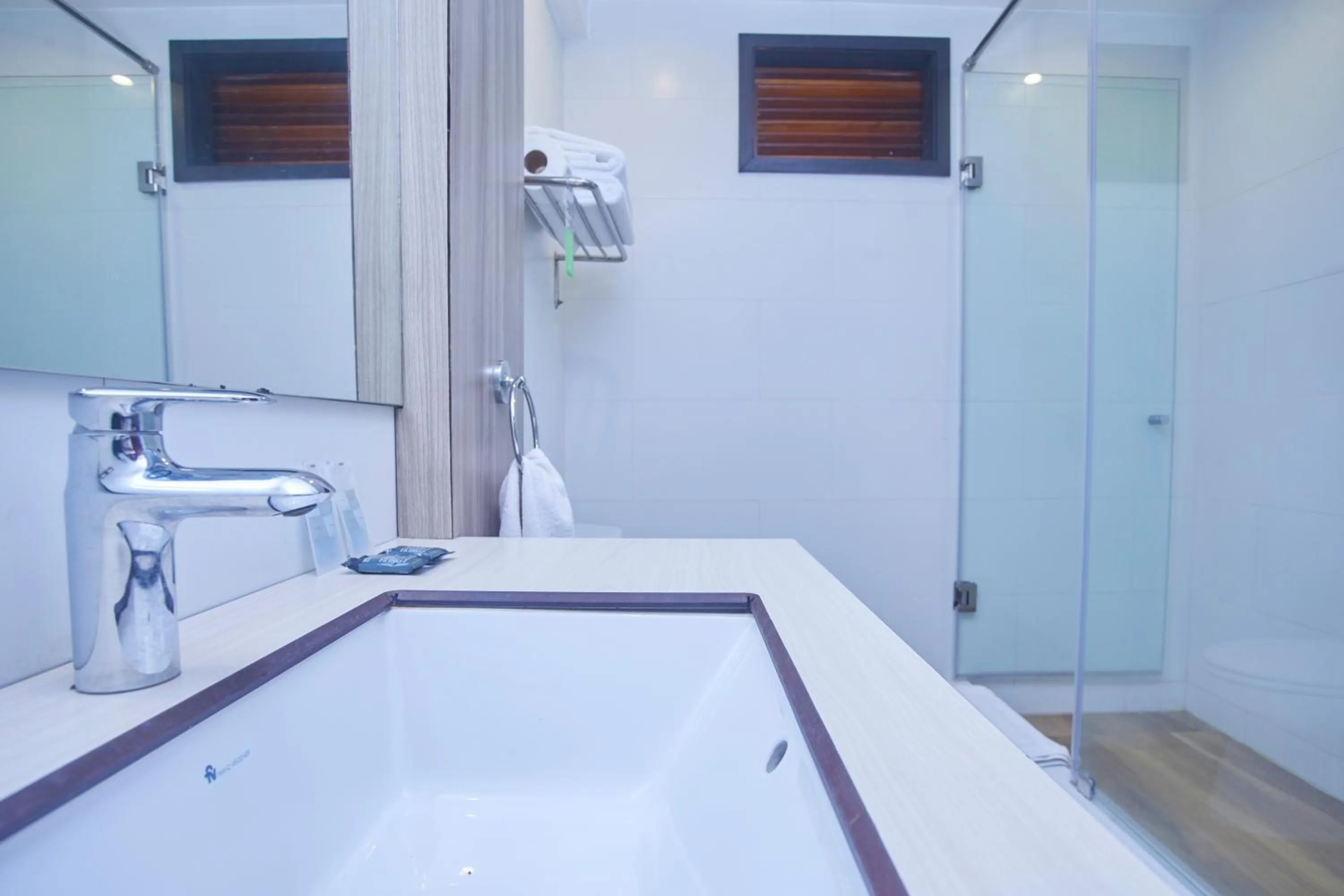 Bathroom, Bed in Victoria Regia Hotel