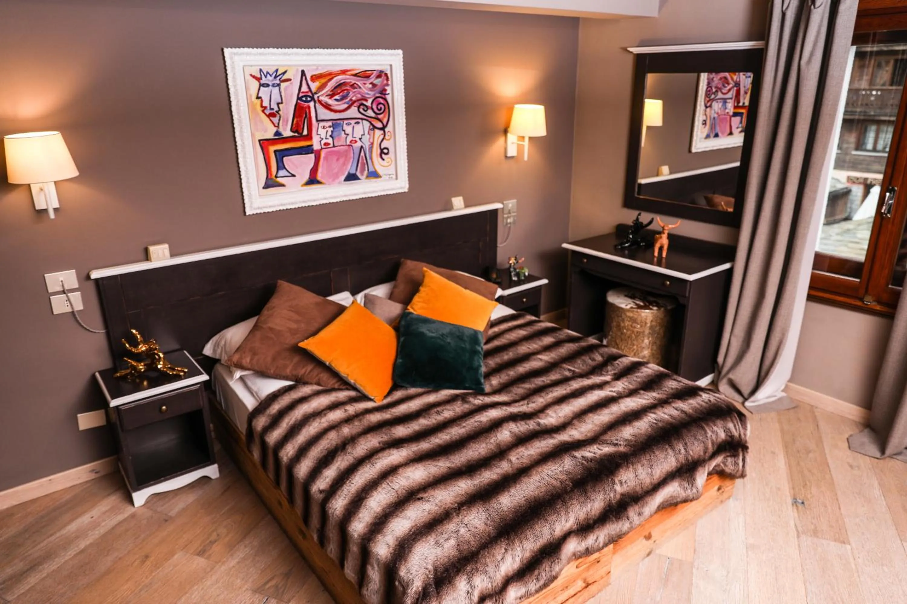 Bed in Art Hotel Grivola