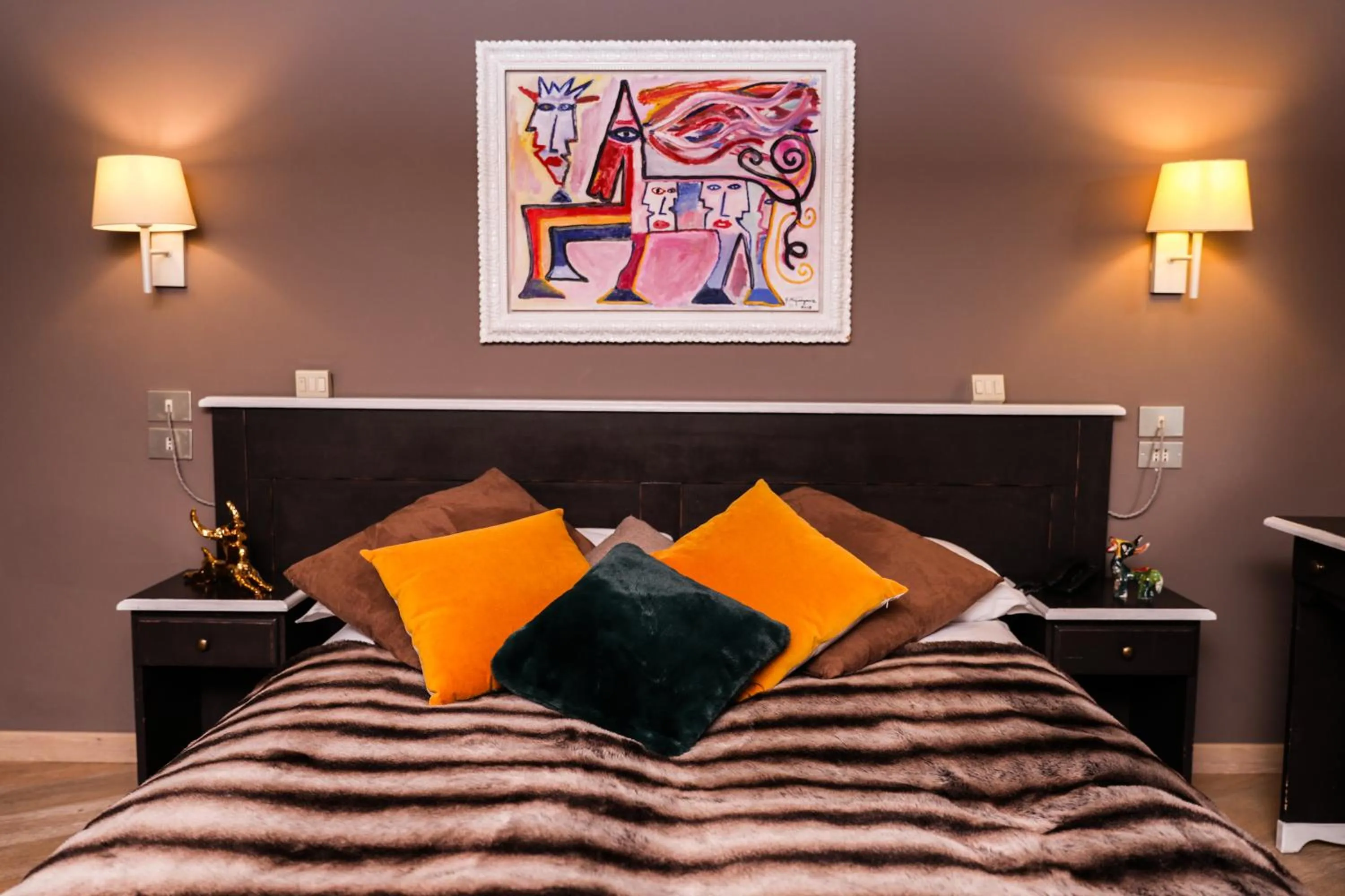 Bed in Art Hotel Grivola