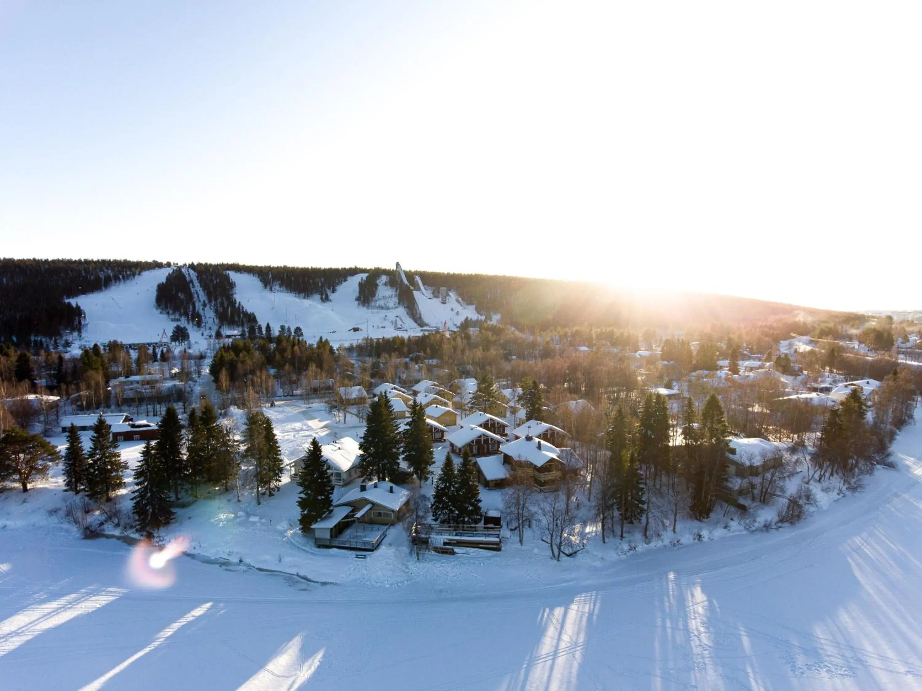 Bird's eye view in Lapland Hotels Ounasvaara Chalets Bird's eye view in Lapland Hotels Ounasvaara Chalets
