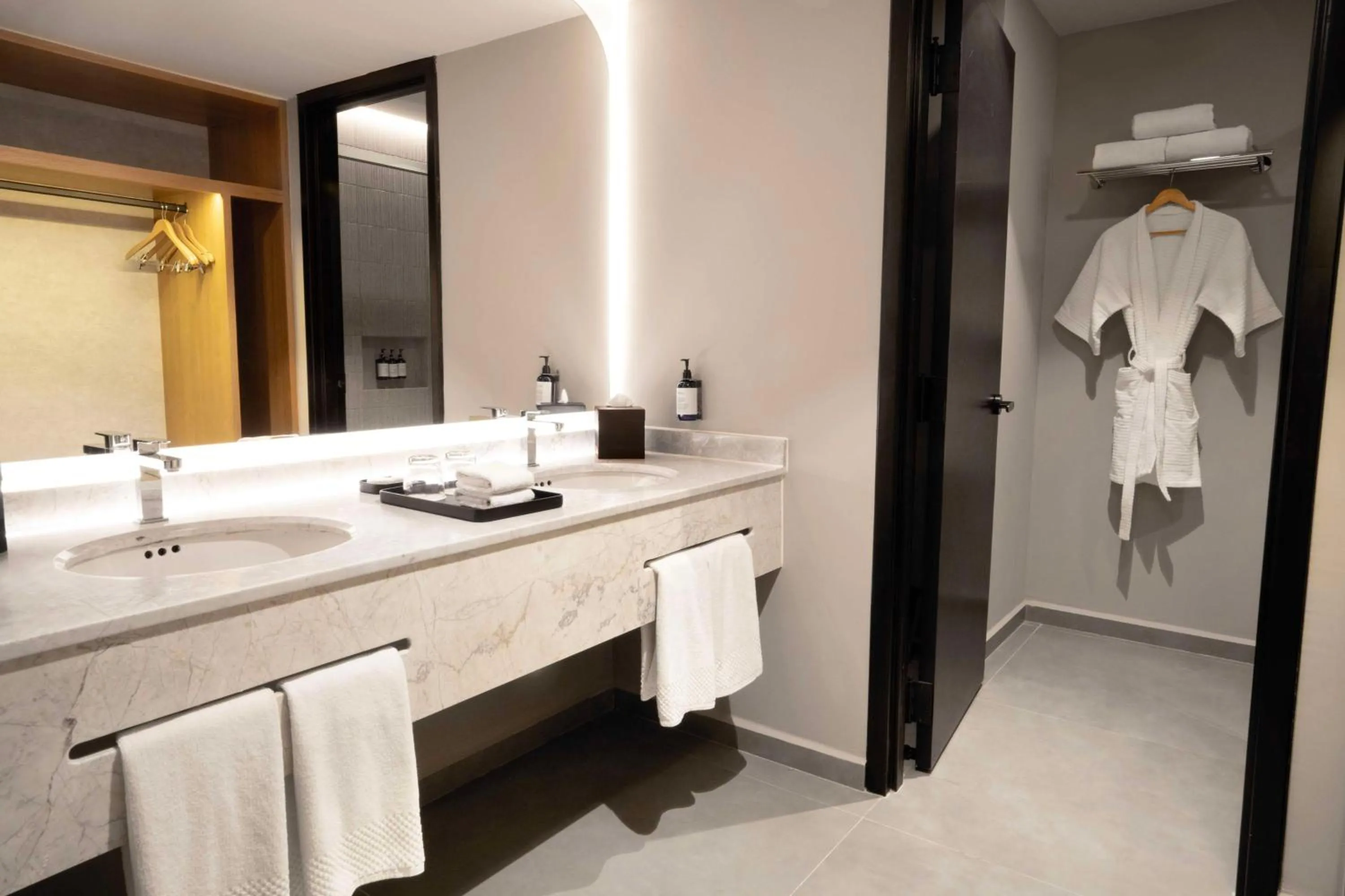 Bathroom, Bed in Hilton Mexico City Airport