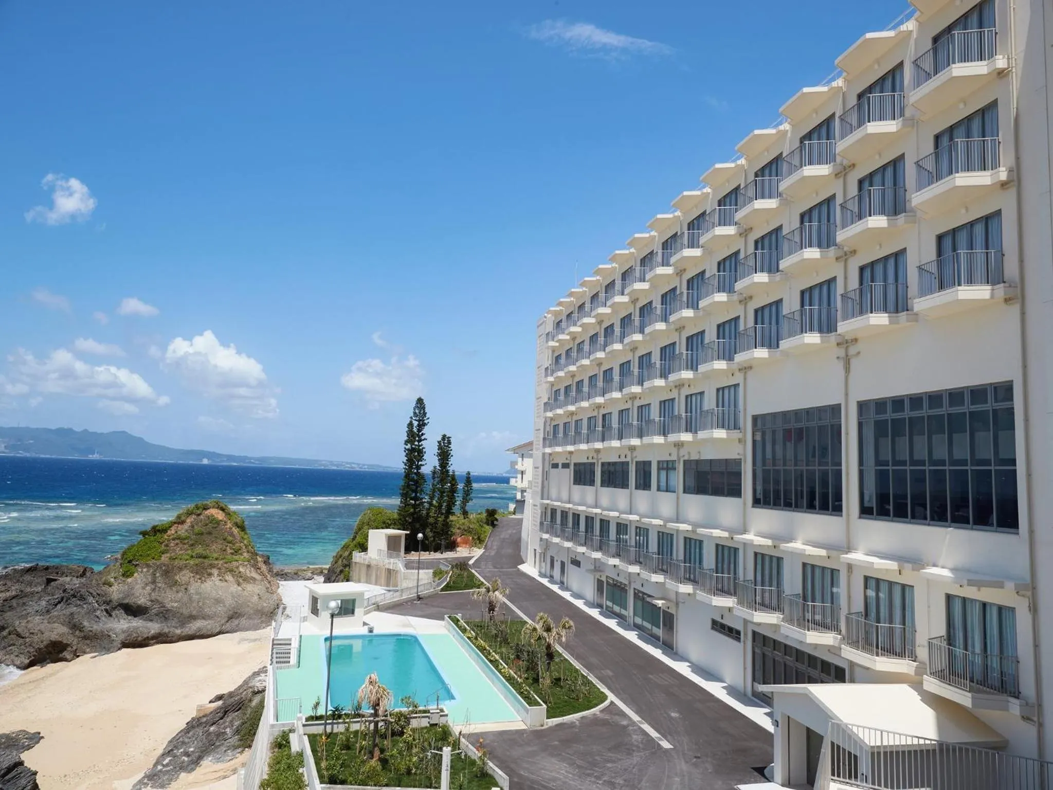 Pool view in Hotel Miyuki Beach