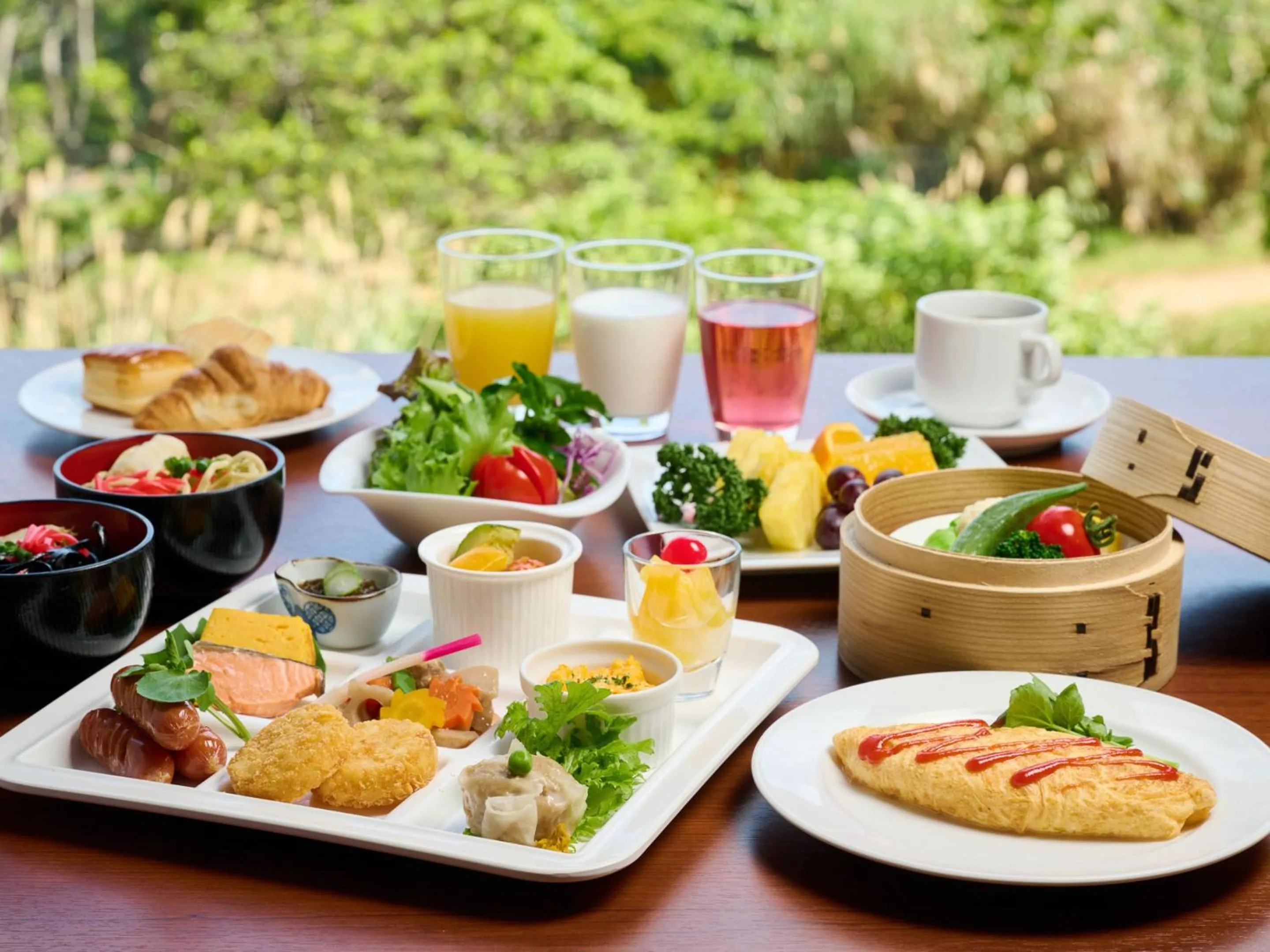Buffet breakfast in The Yuinchi Hotel Nanjo