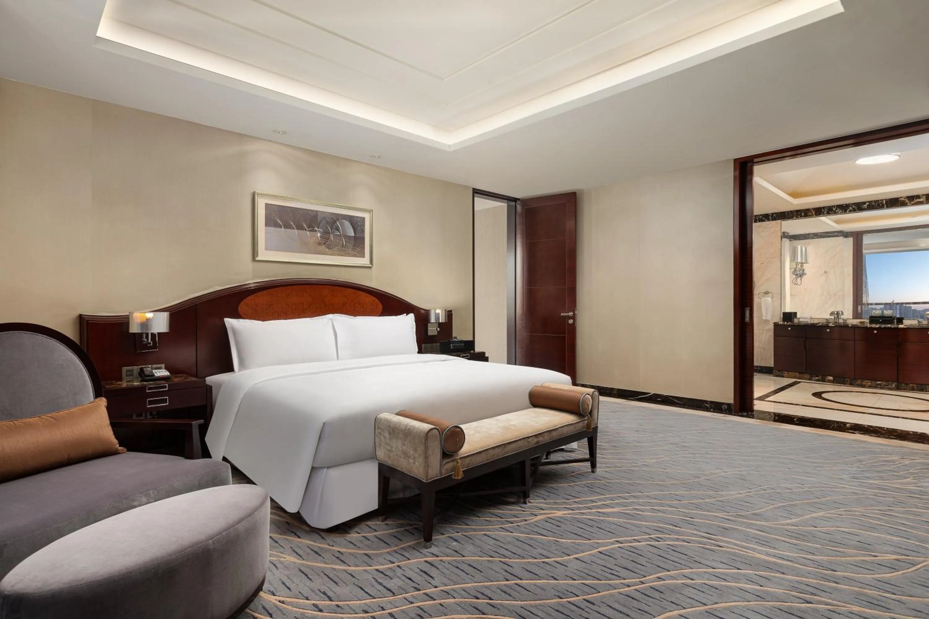 Photo of the whole room, Bed in Crowne Plaza Tianjin Binhai Center by IHG