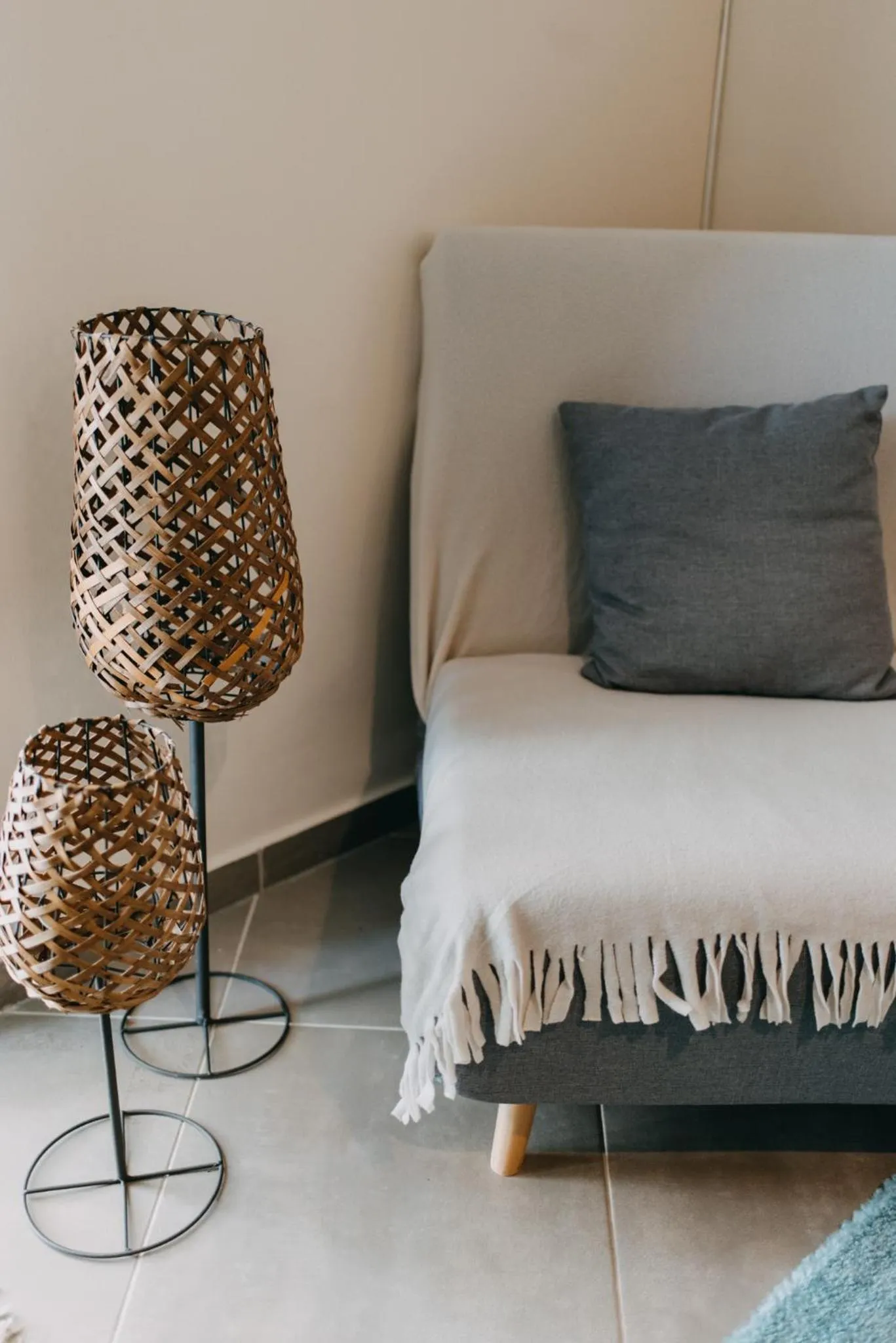 Living room, Bed in BEST HOUSE, DECK APRTM., OLD PORT OF PATRAS