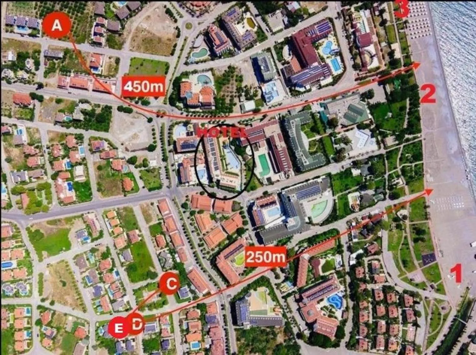 Text overlay in Camyuva Beach Hotel