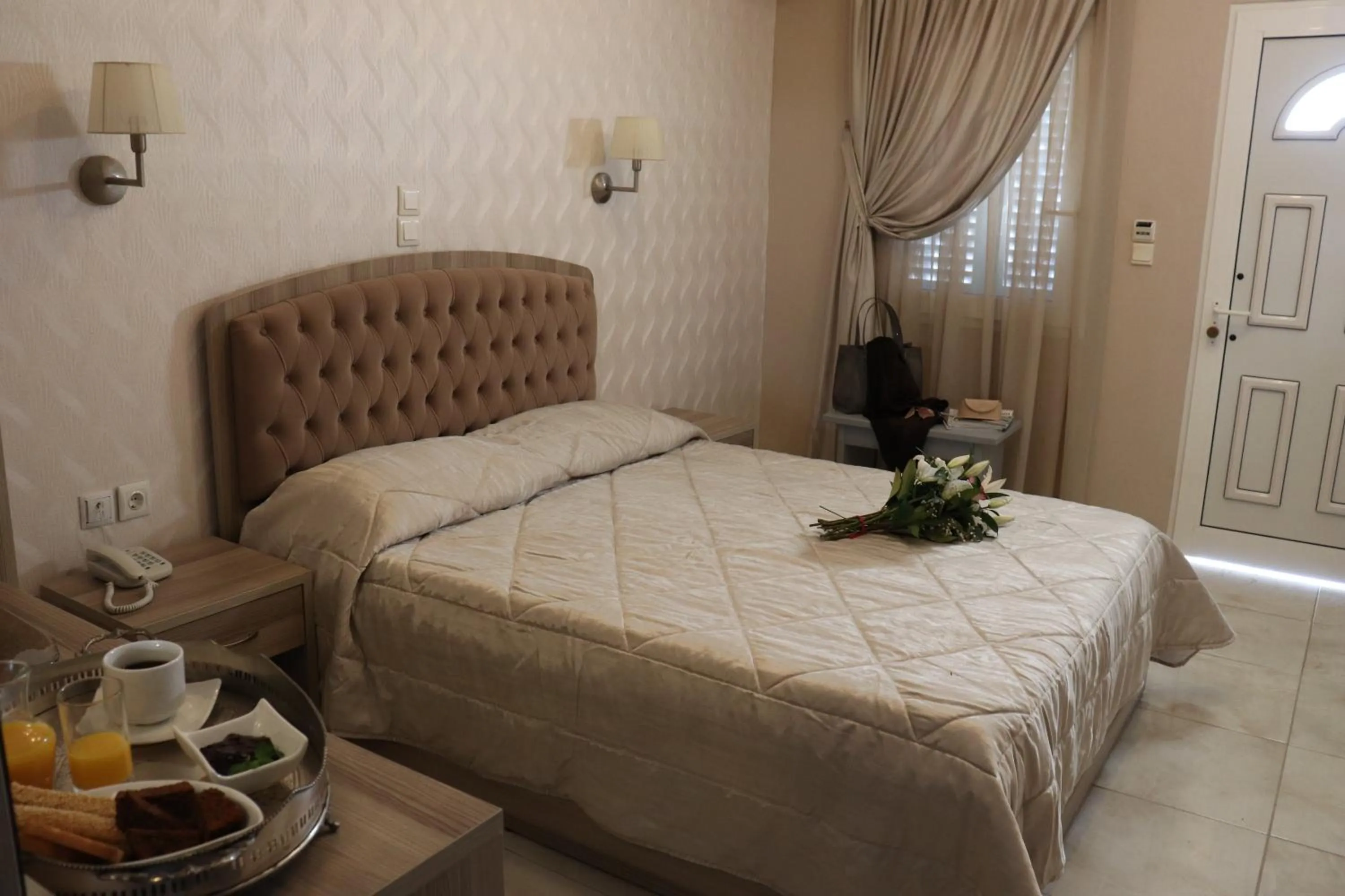 Bed in Rihios Hotel