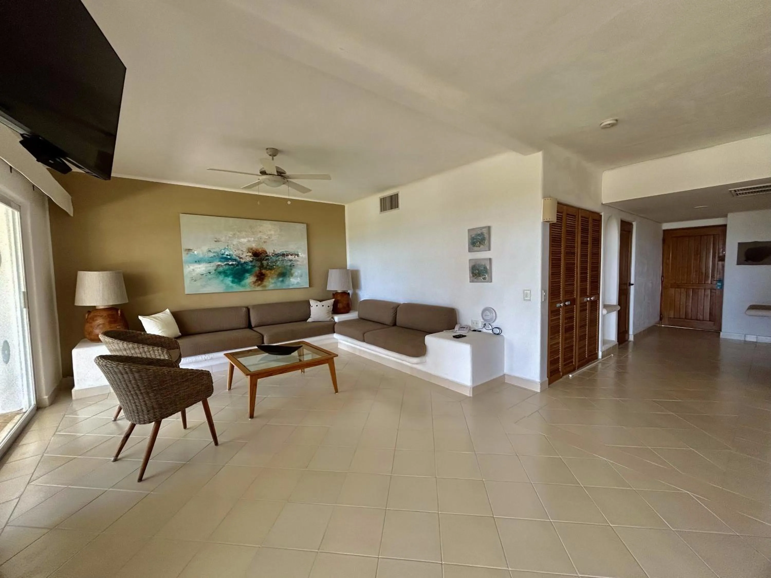 Living room in Las Villas Akumal