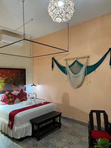 Bed in Casa Aluxes Hotel