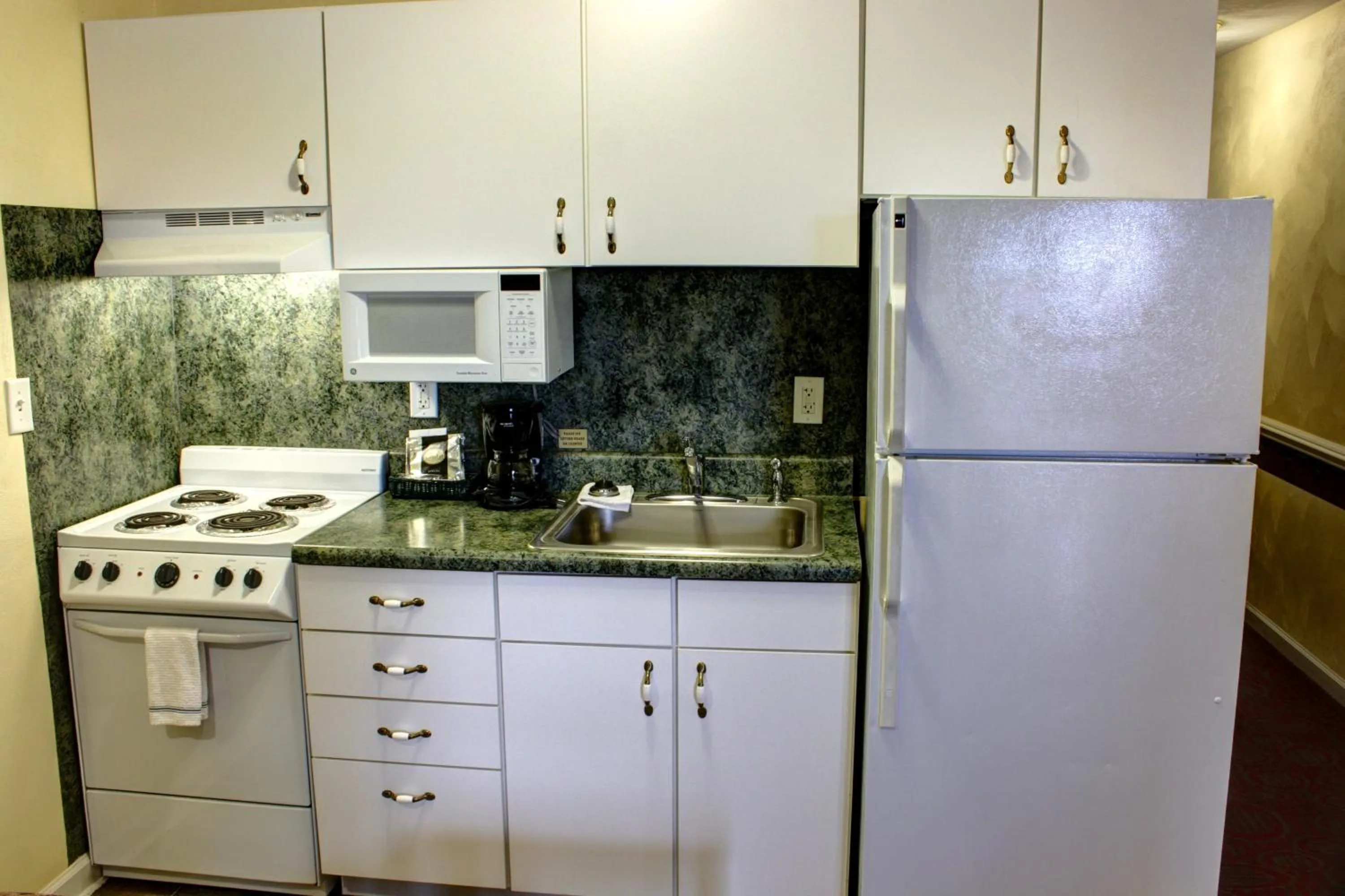 Kitchen or kitchenette in Luxbury Inn & Suites