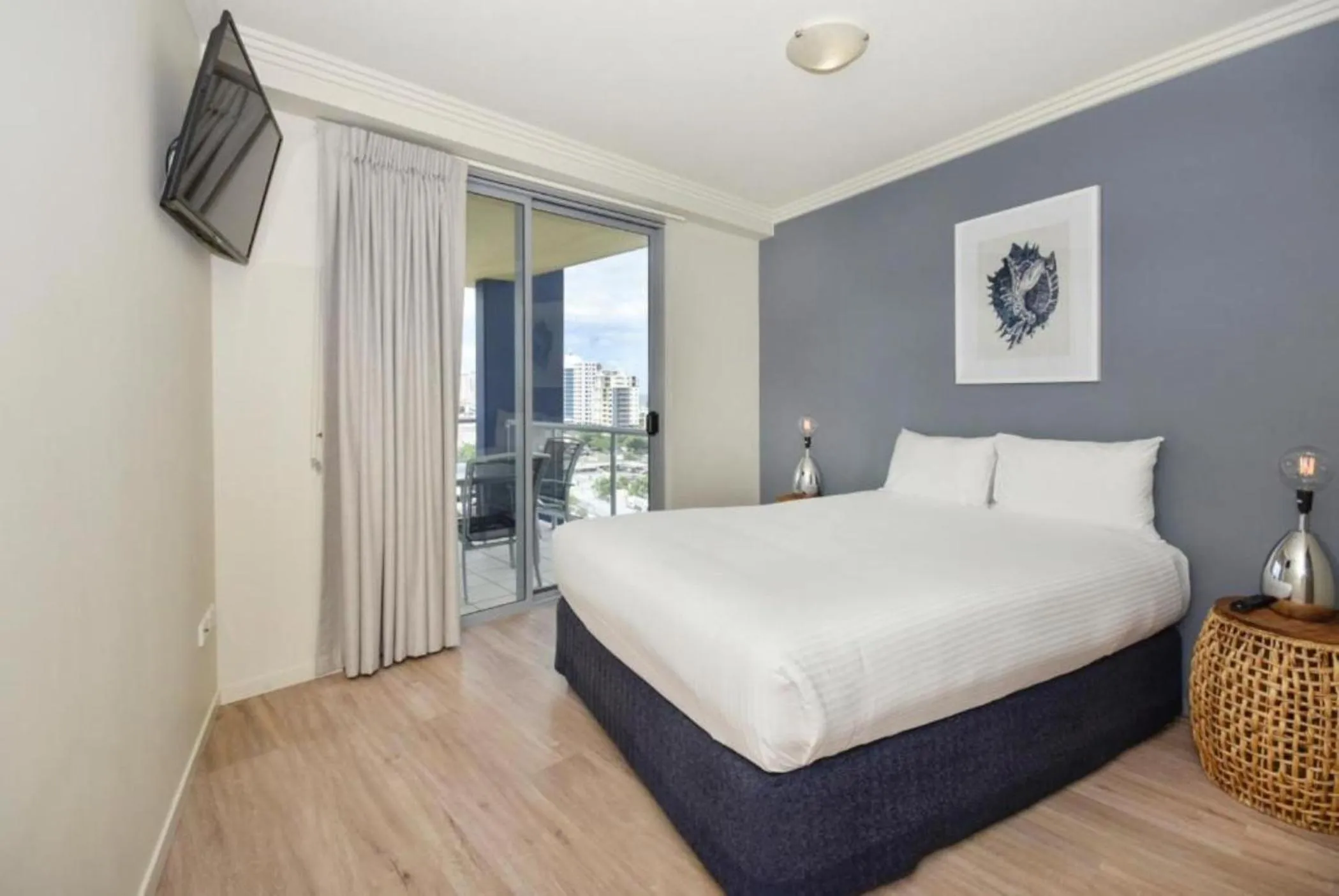 Bed in Pumicestone Blue