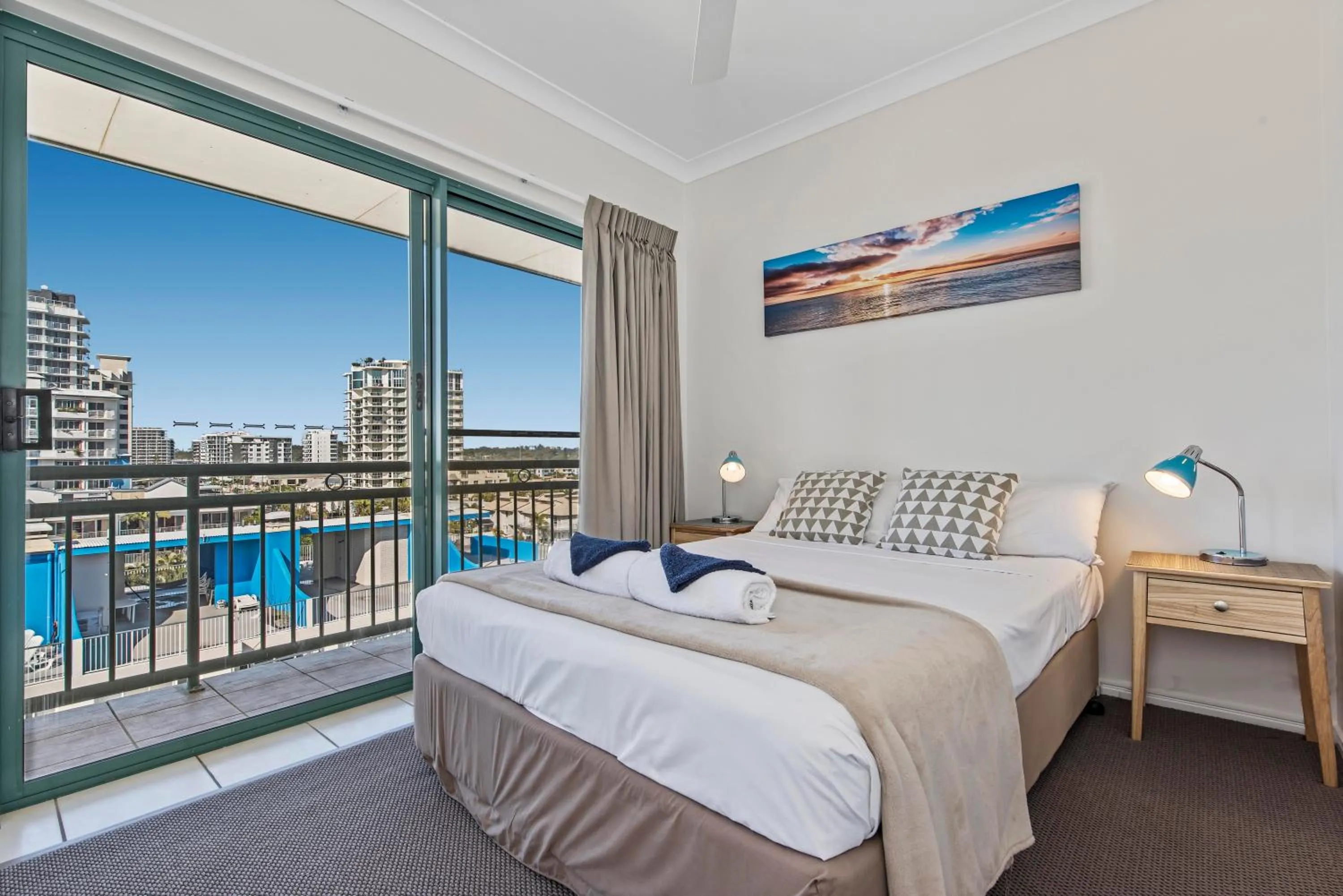 Bed in Sunshine Towers Boutique Apartments