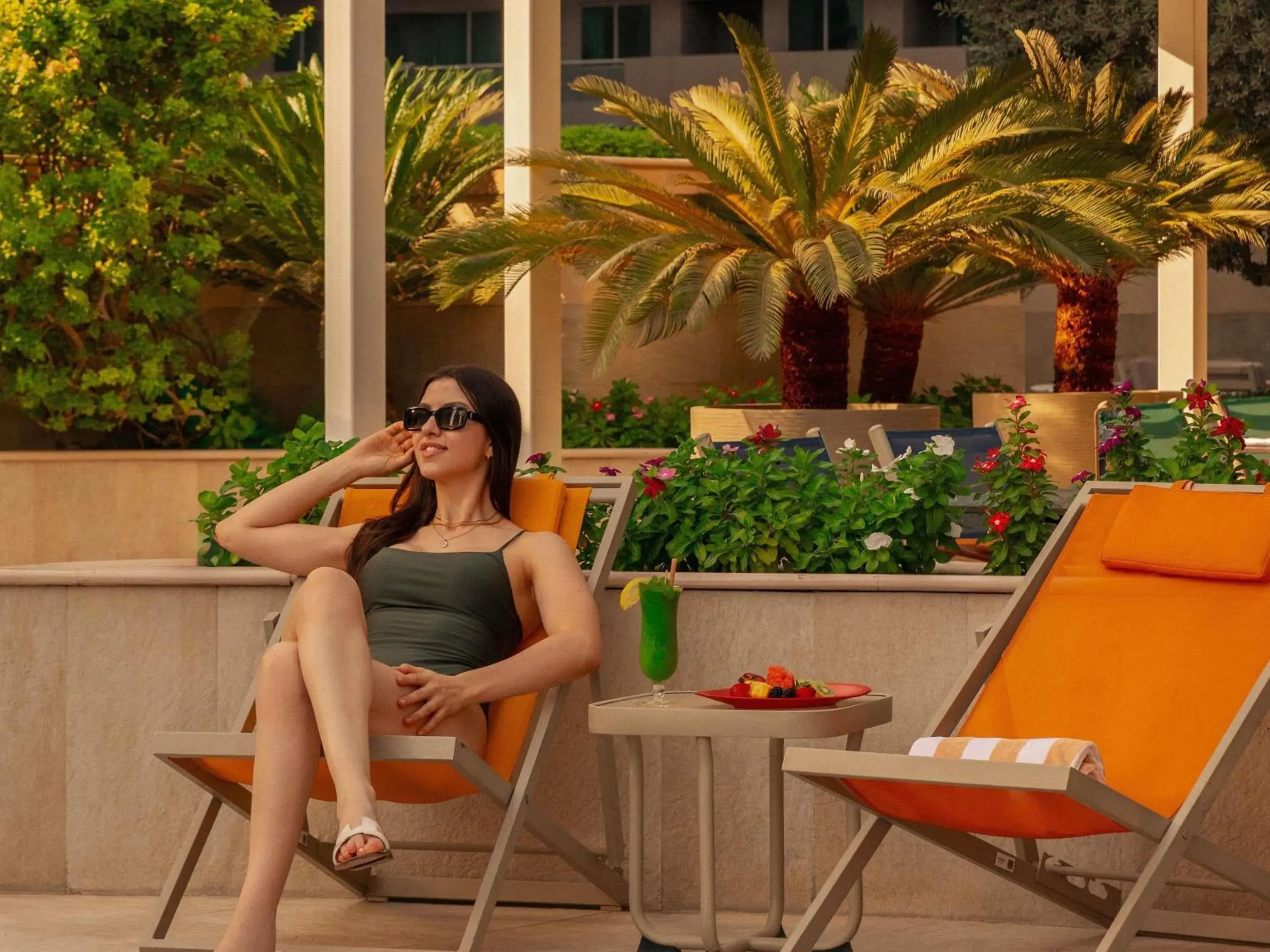 Pool view in Mövenpick Hotel Apartments Downtown Dubai Pool view in Mövenpick Hotel Apartments Downtown Dubai