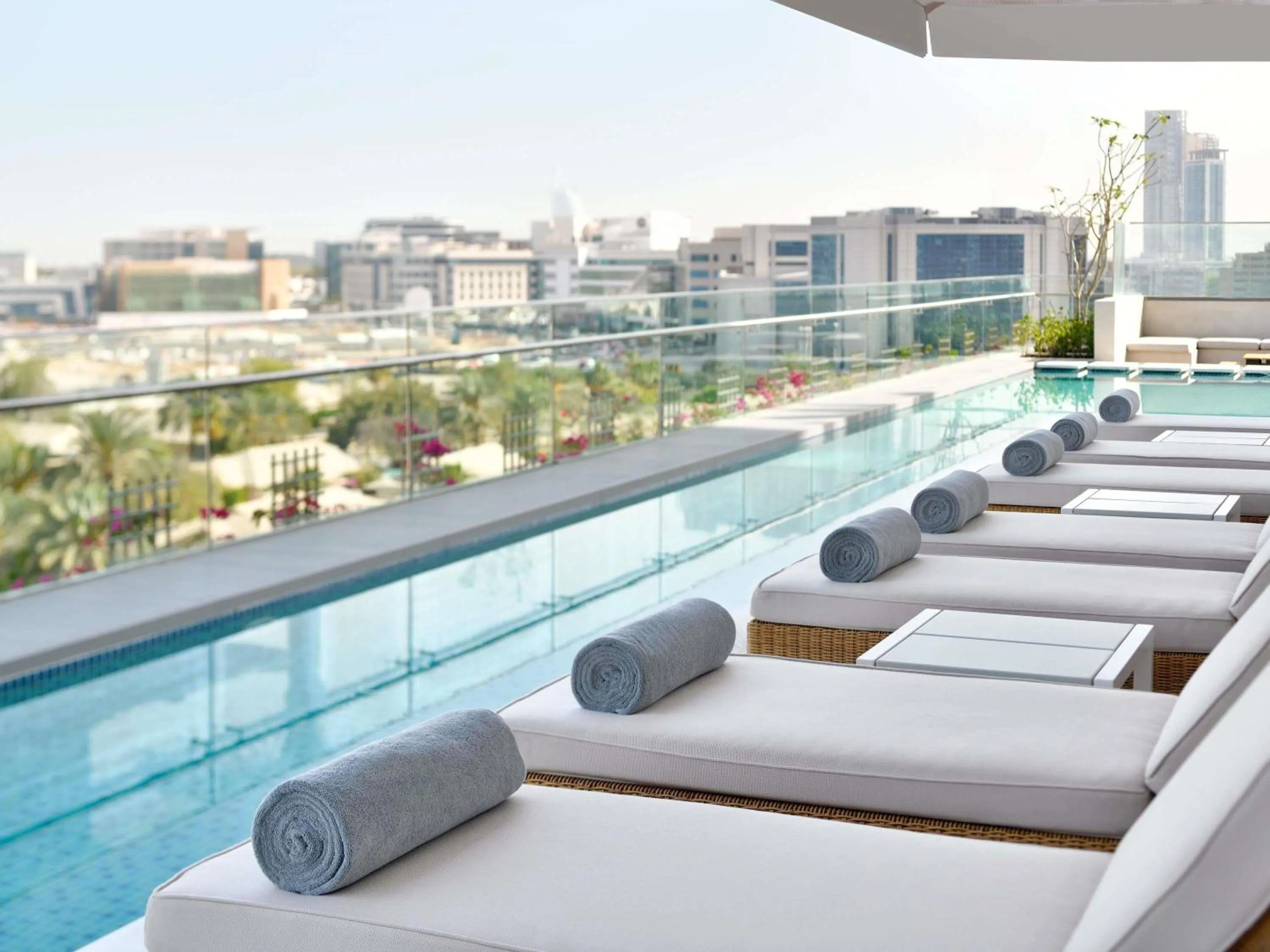 Pool view in Grand Plaza Mövenpick Media City