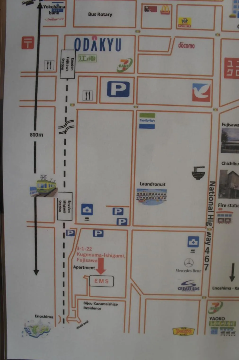 Location in EMS Enoshima クラシックゲストハウス 寝室は個室 犬OK