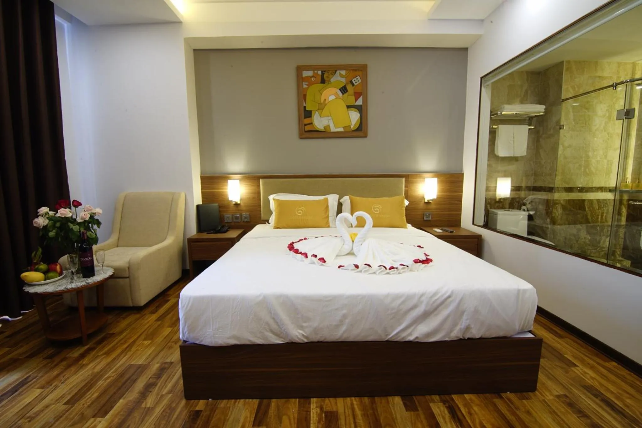 Bed in Green Hadong Hotel