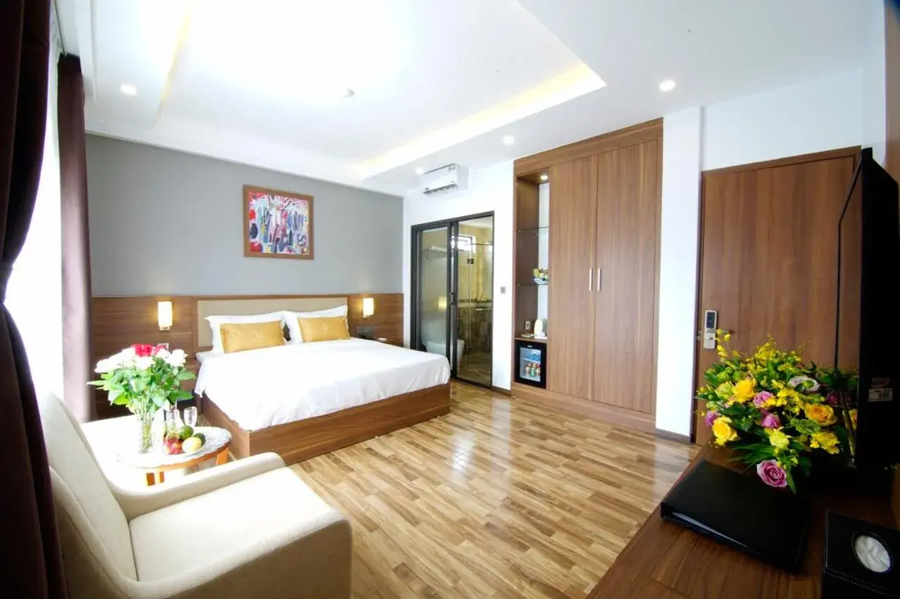 View (from property/room), Bed in Green Hadong Hotel View (from property/room), Bed in Green Hadong Hotel