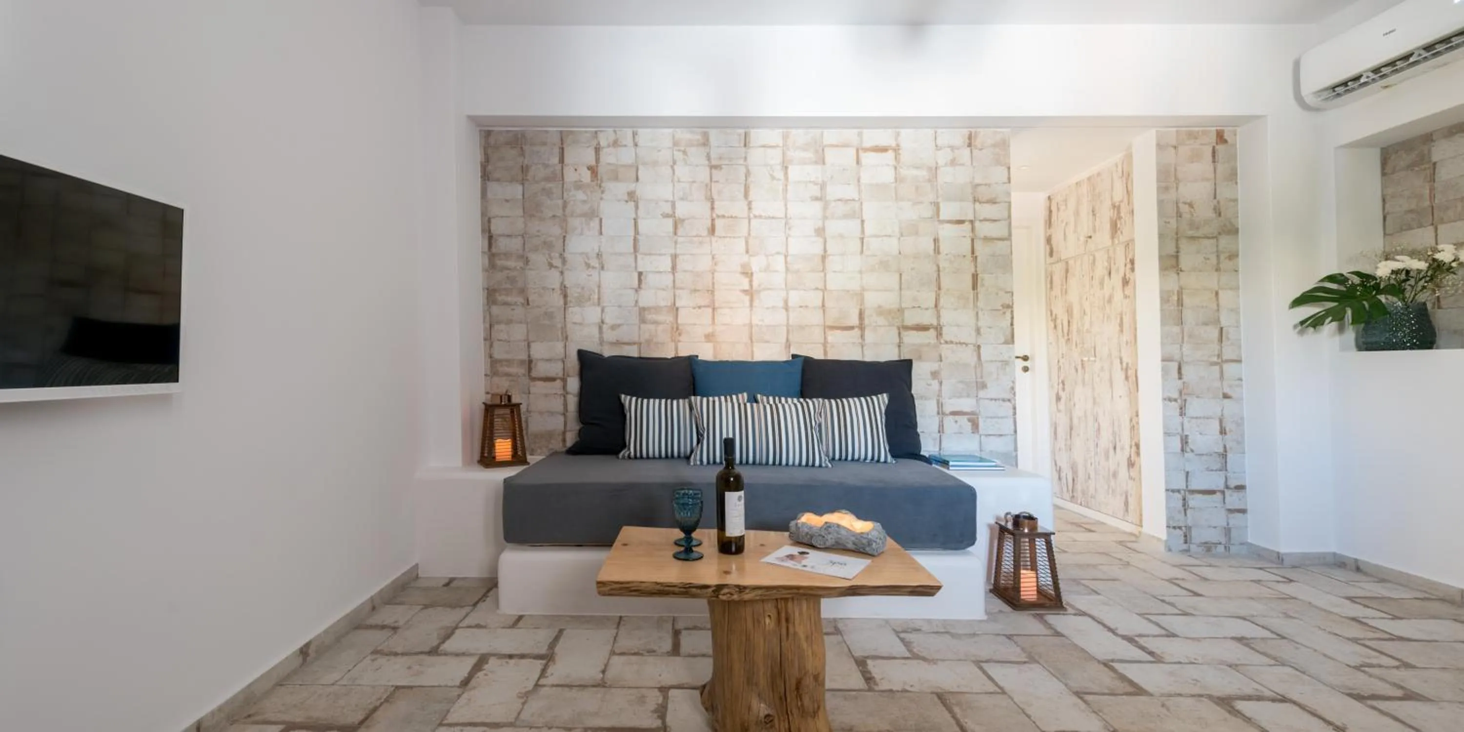 Living room in Elia Residences Santorini