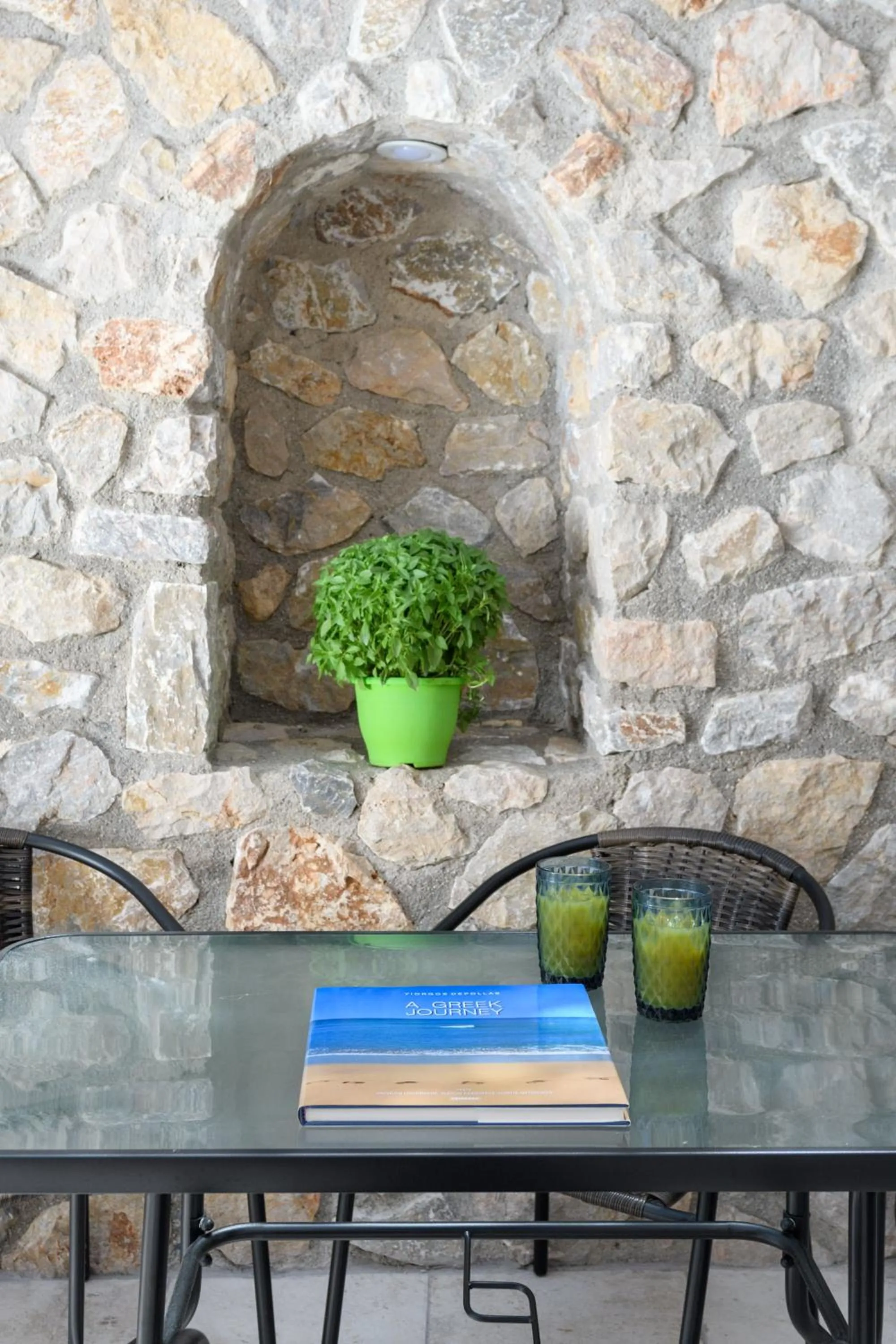 Patio in Elia Residences Santorini
