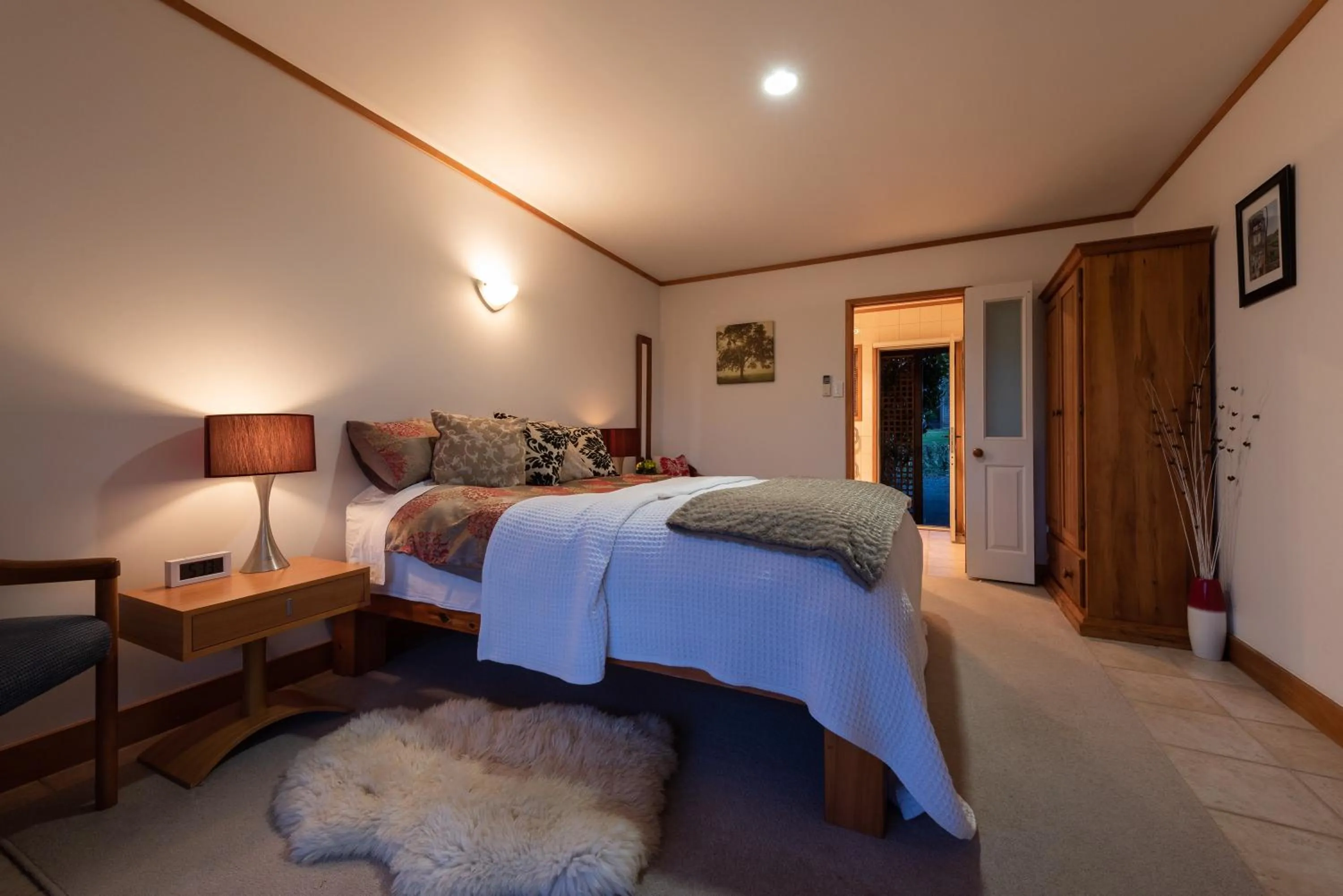 Bedroom, Bed in Puketotara Lodge