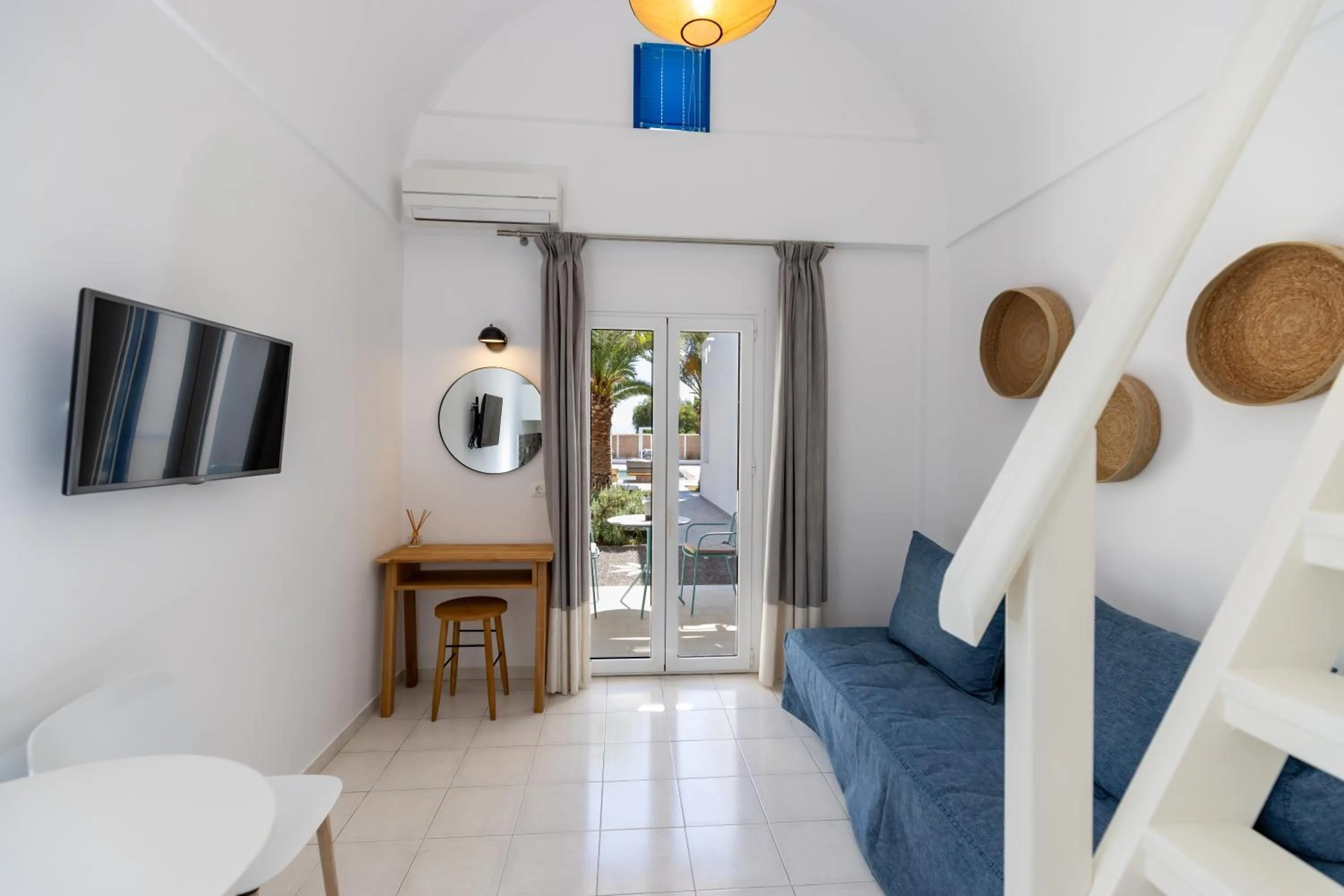 Seating area in Louis Studios Santorini