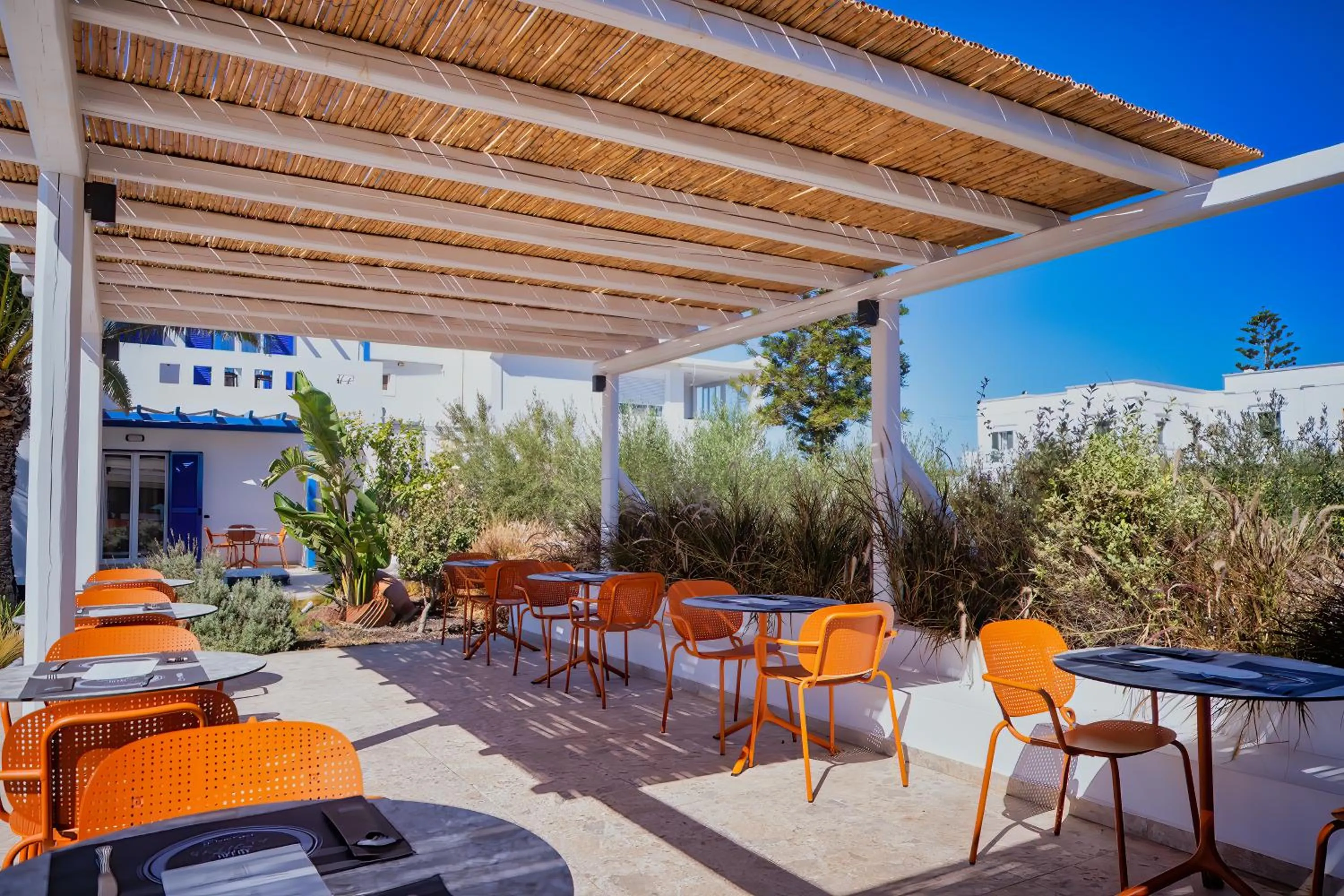 Dining area in Louis Studios Santorini
