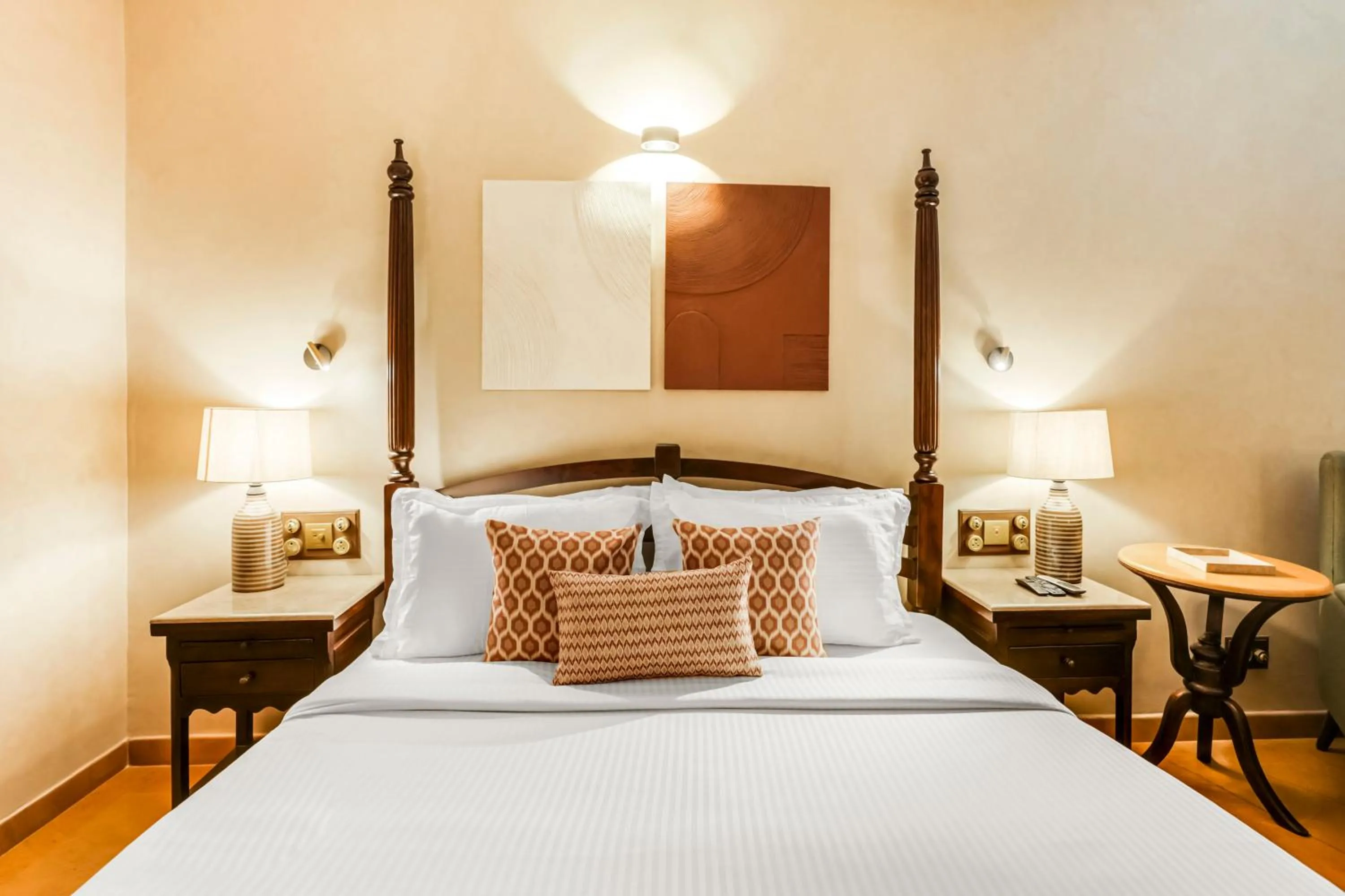 Bed in The Tree House Resort, A Club Mahindra Associate