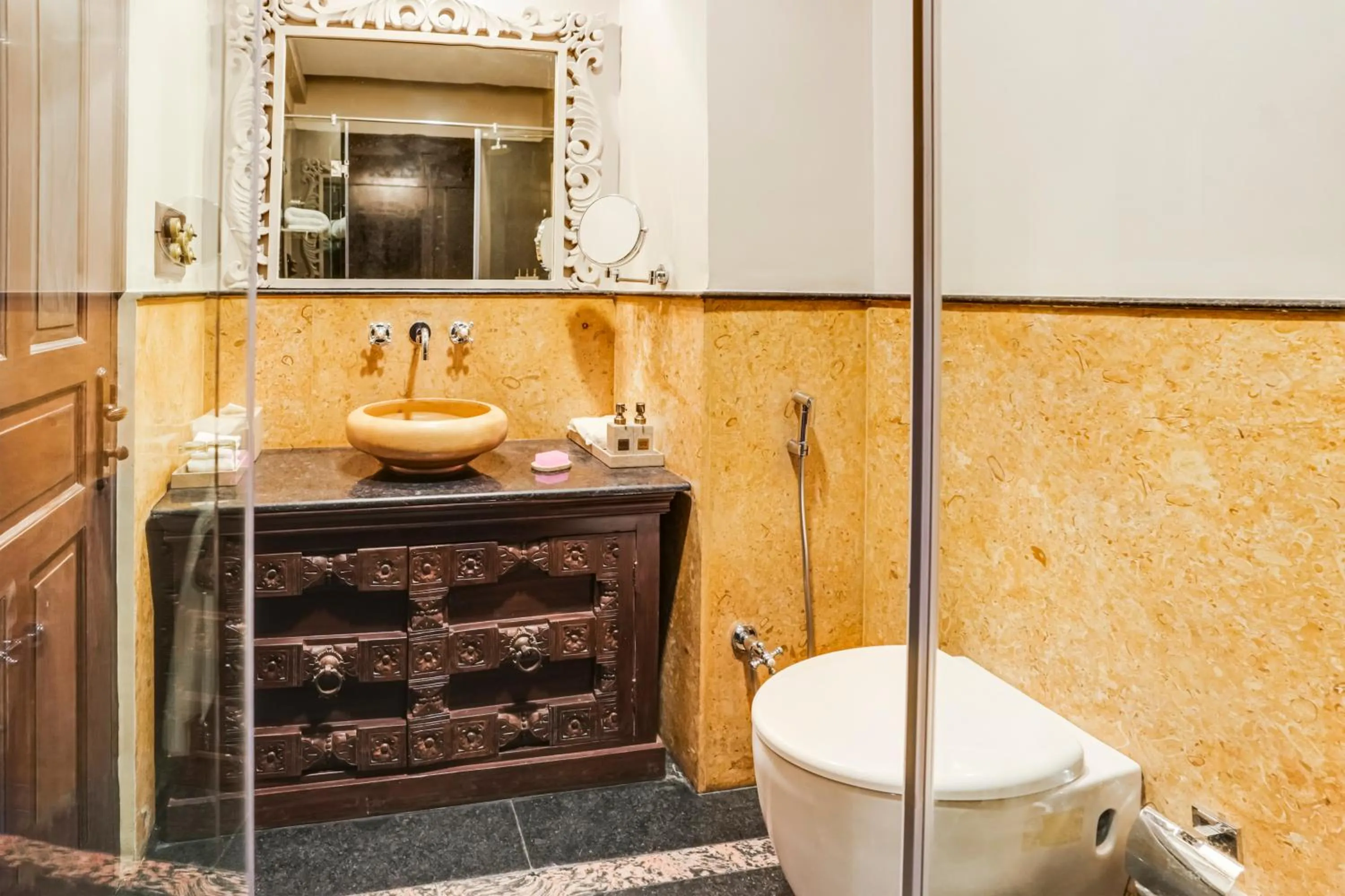 Toilet in The Tree House Resort, A Club Mahindra Associate