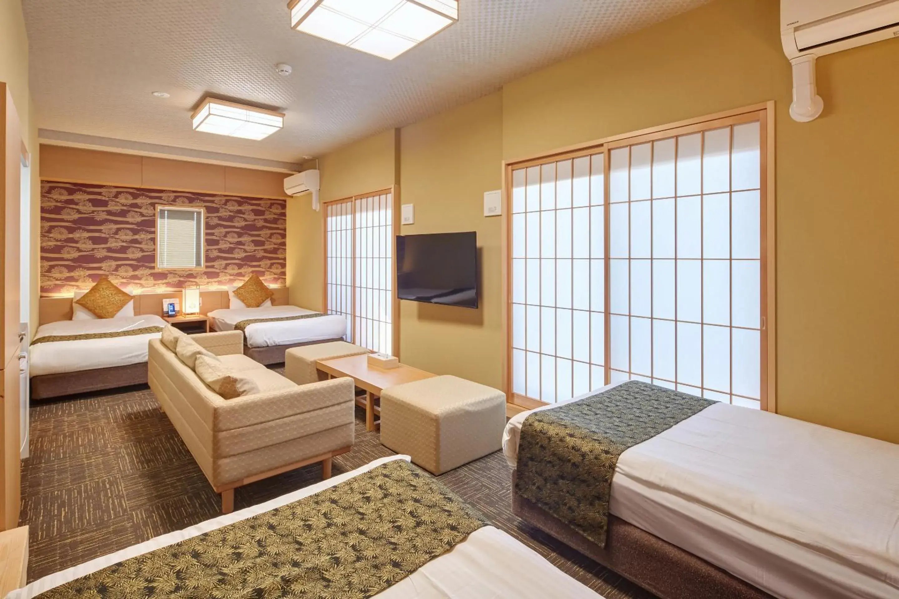 Living room, Bed in Hotel Amaterrace Nippombashi-higashi Living room, Bed in Hotel Amaterrace Nippombashi-higashi