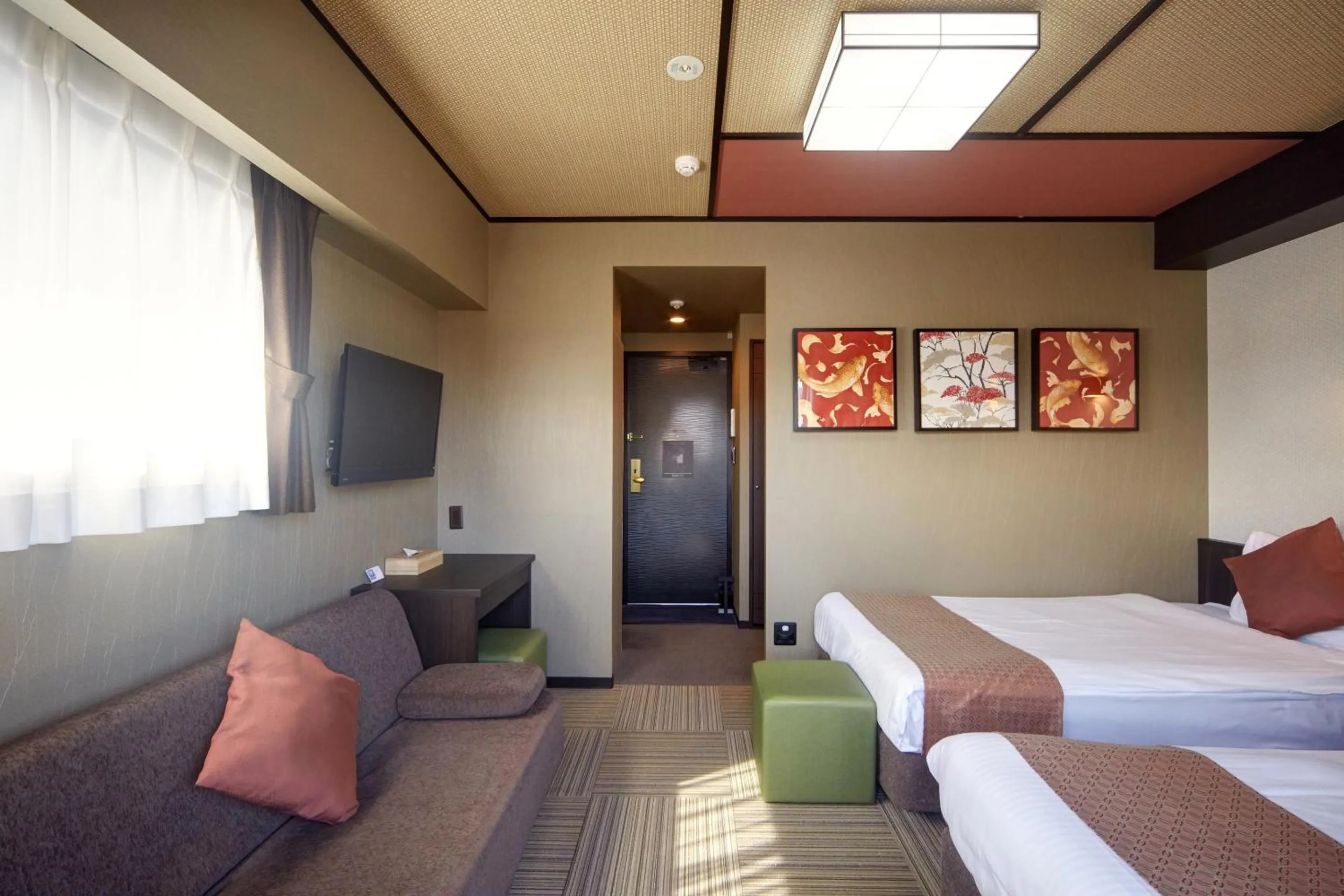 Living room, Bed in Hotel Amaterrace Nippombashi-higashi