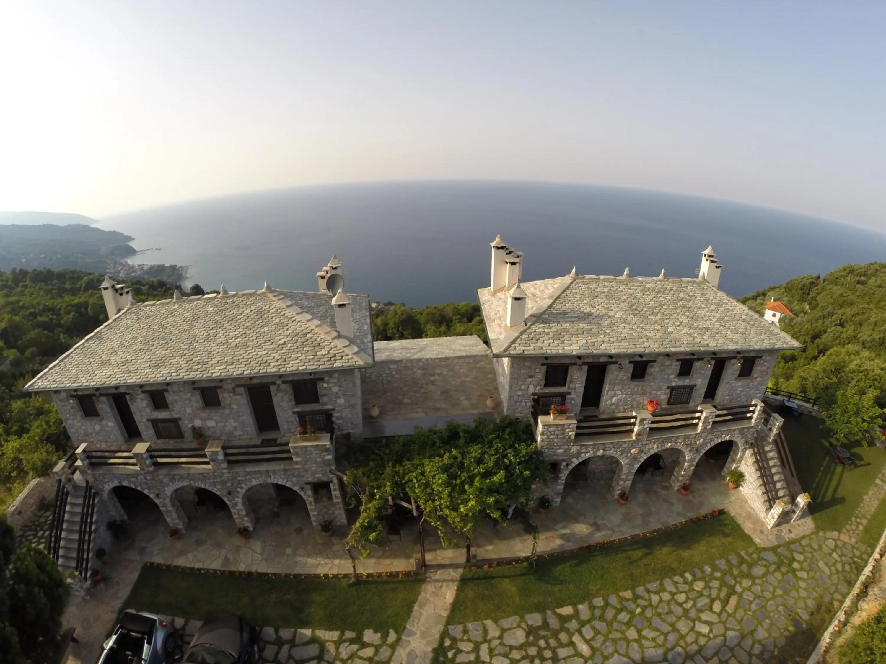 Bird's eye view in Prasino - Galazio