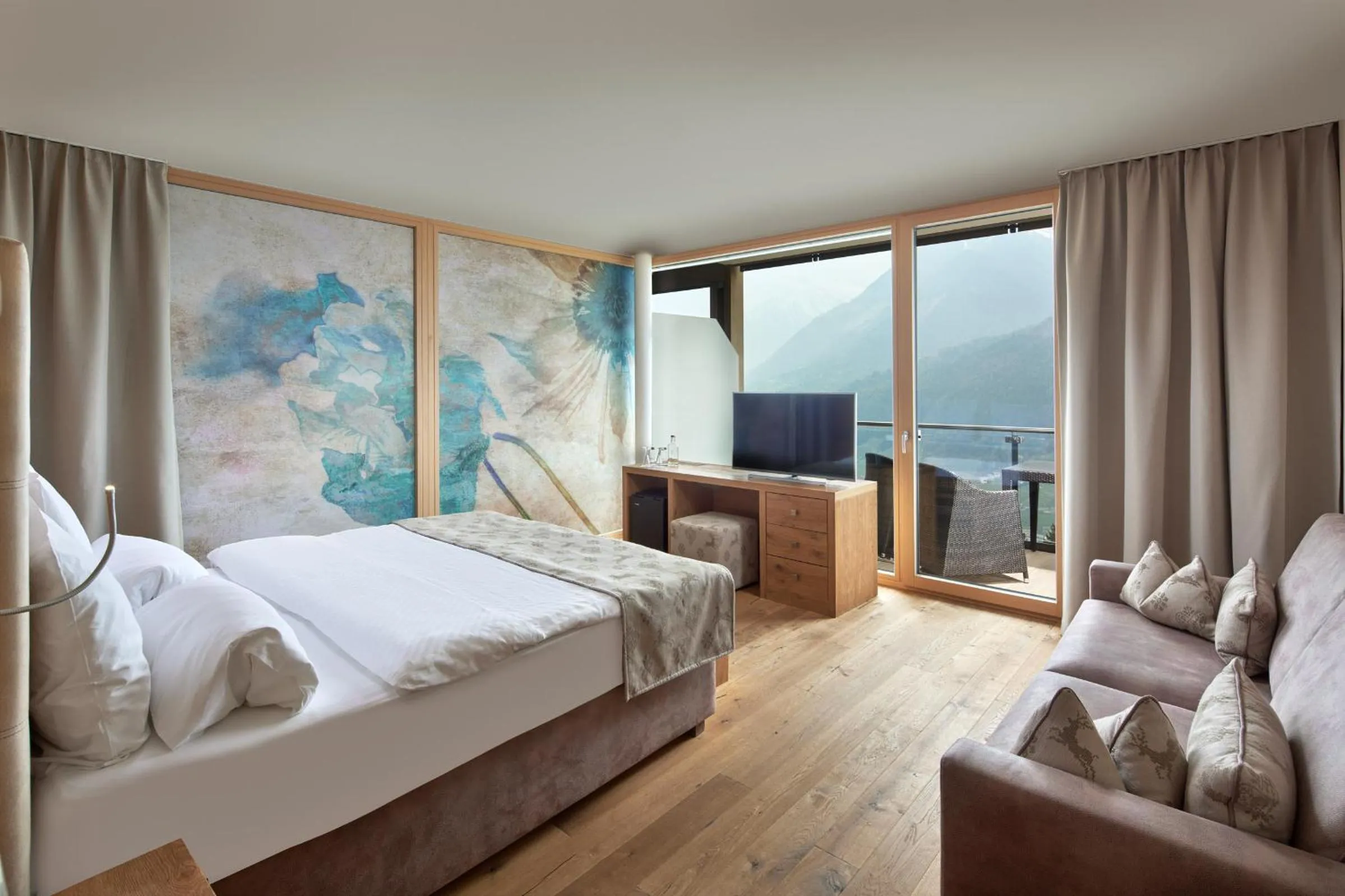 View (from property/room), Bed in Hotel Das Sonnenparadies