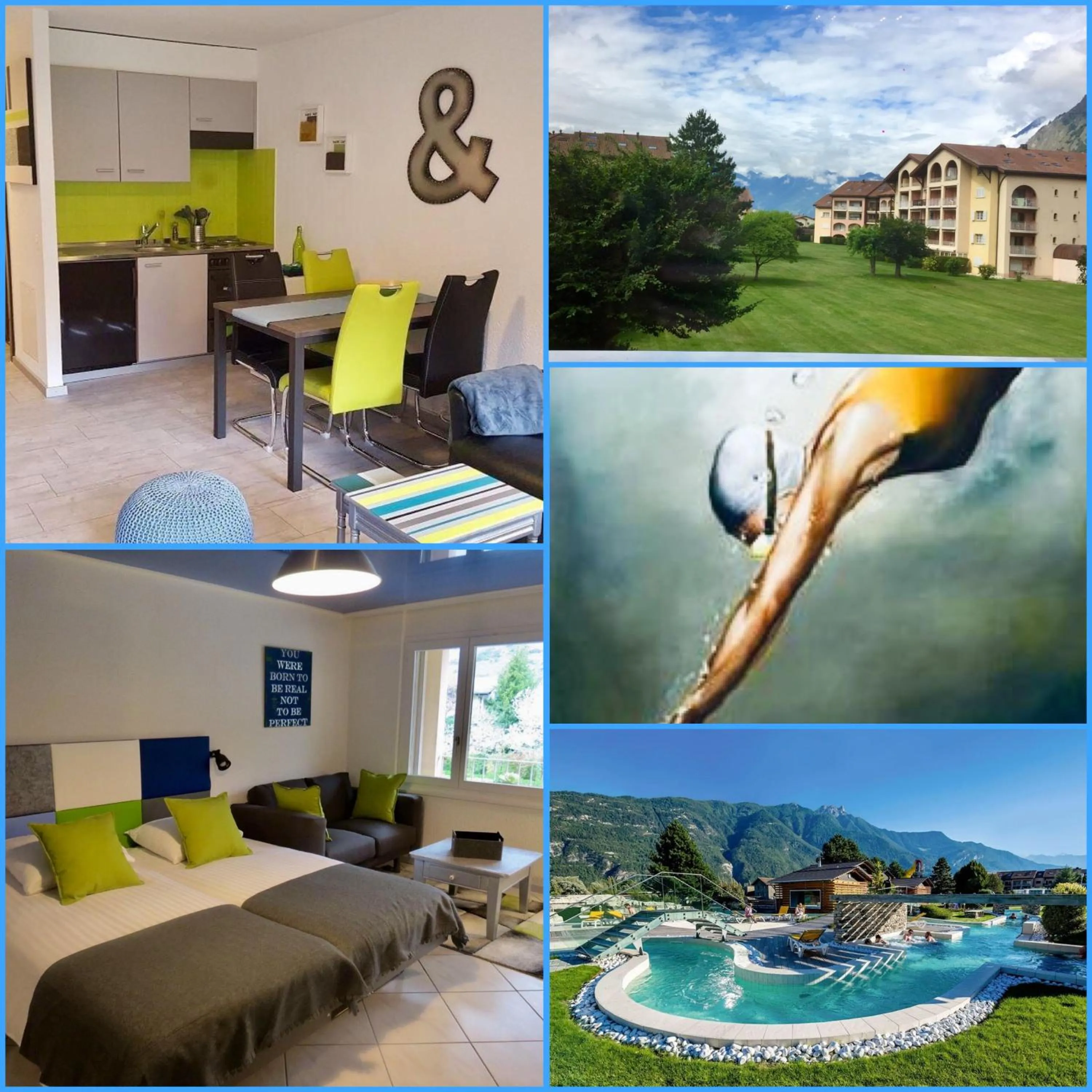 Pool view in Saillon Evasion Sarl