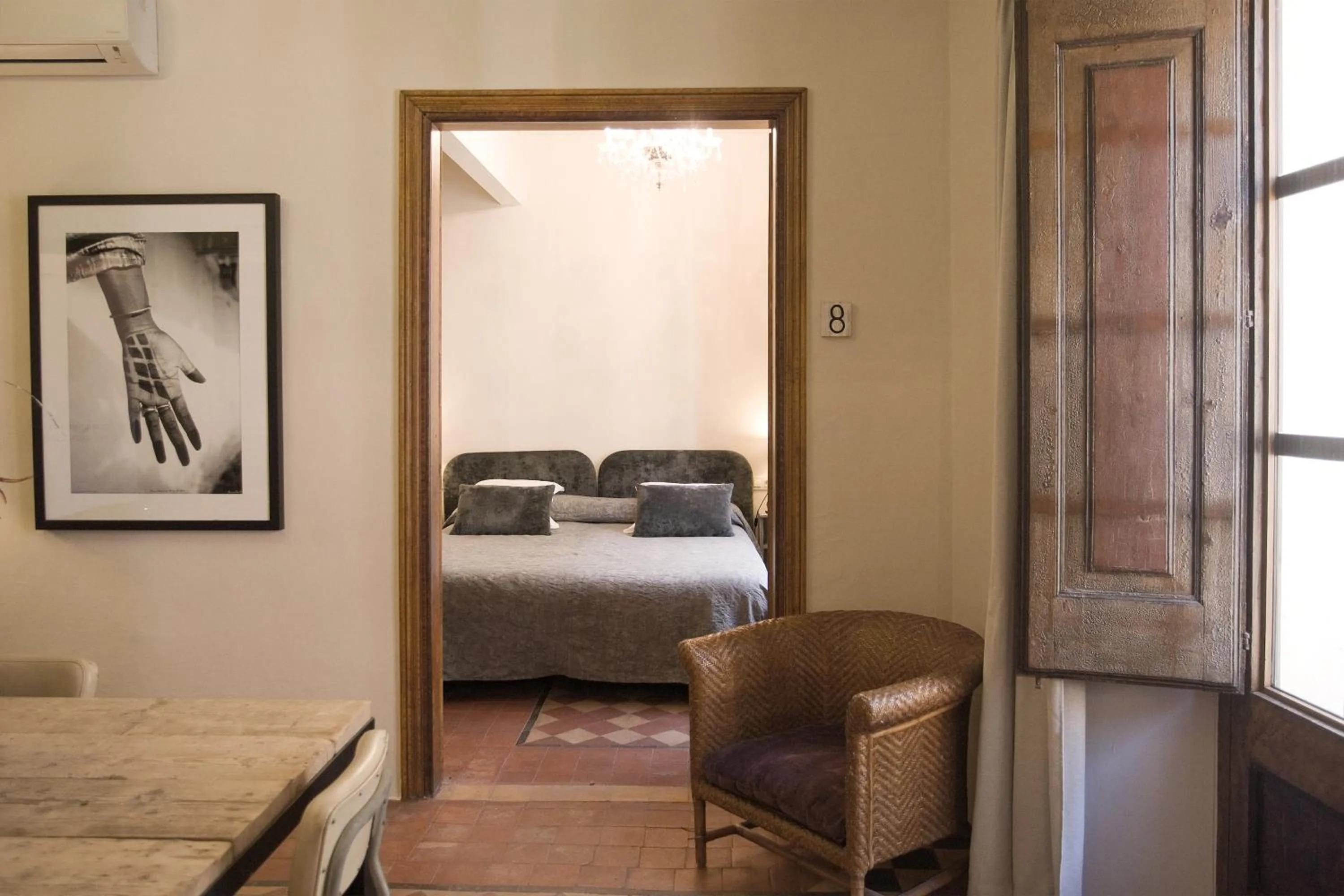 Seating area, Bed in BYPILLOW Cluc Begur