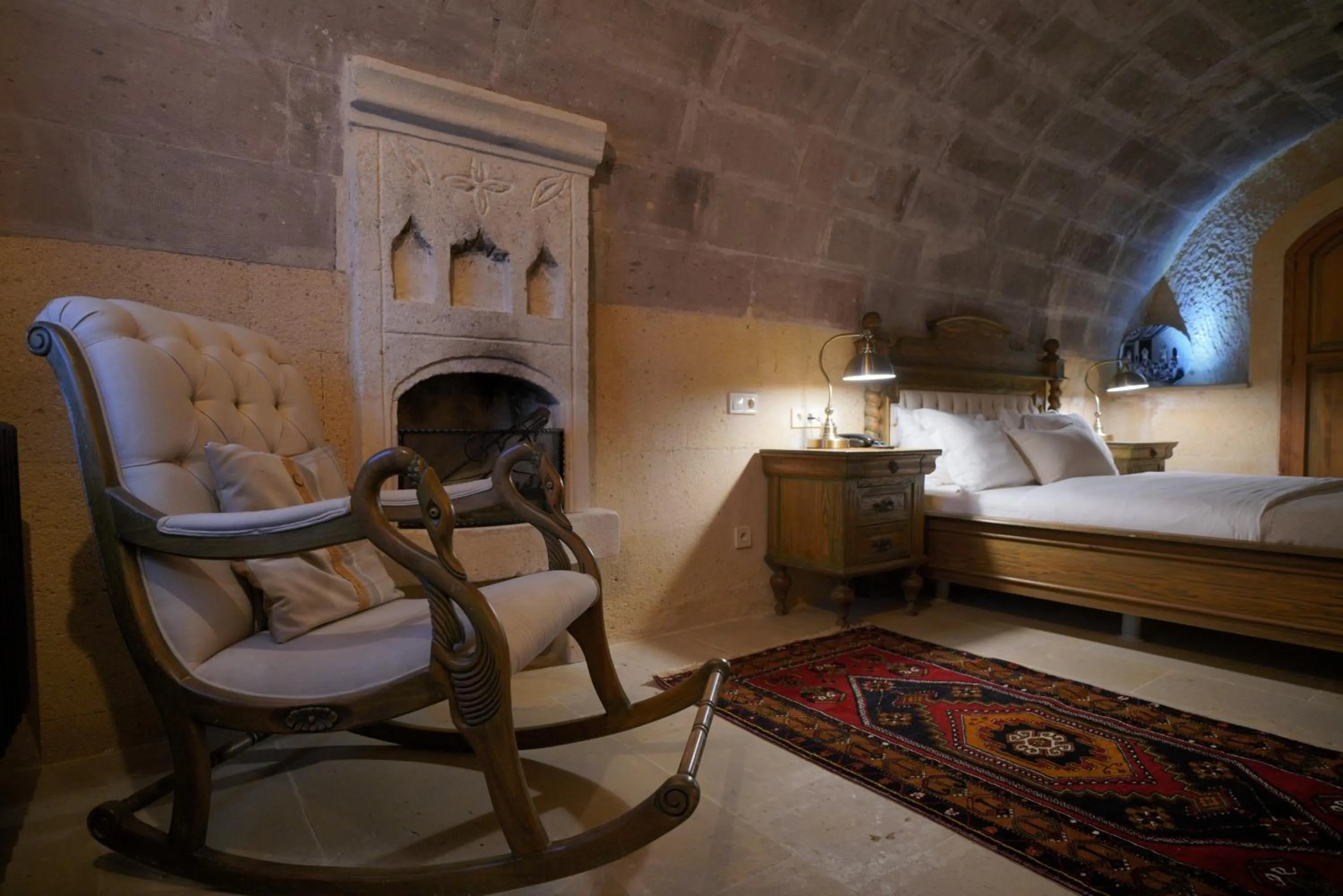 Seating area, Bed in Maya Cave