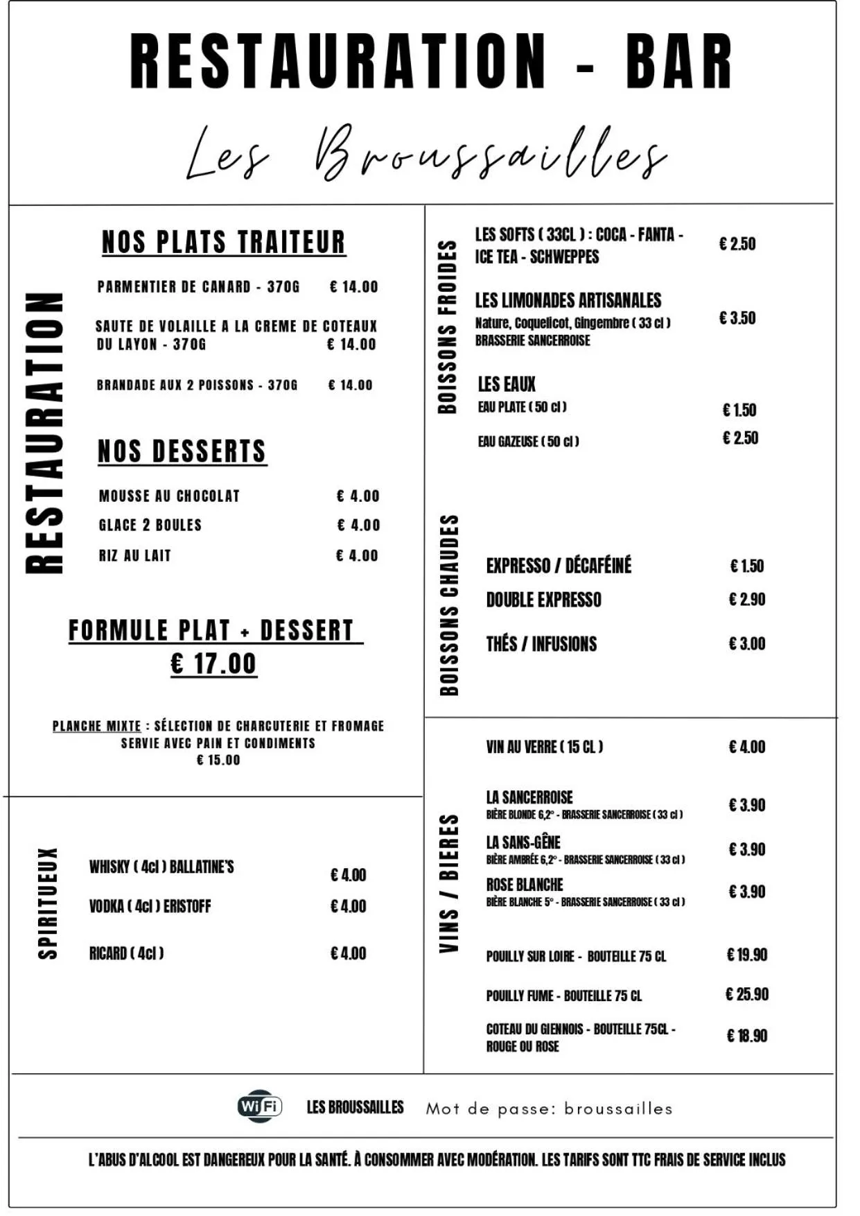 Restaurant/places to eat in Motel Les Broussailles