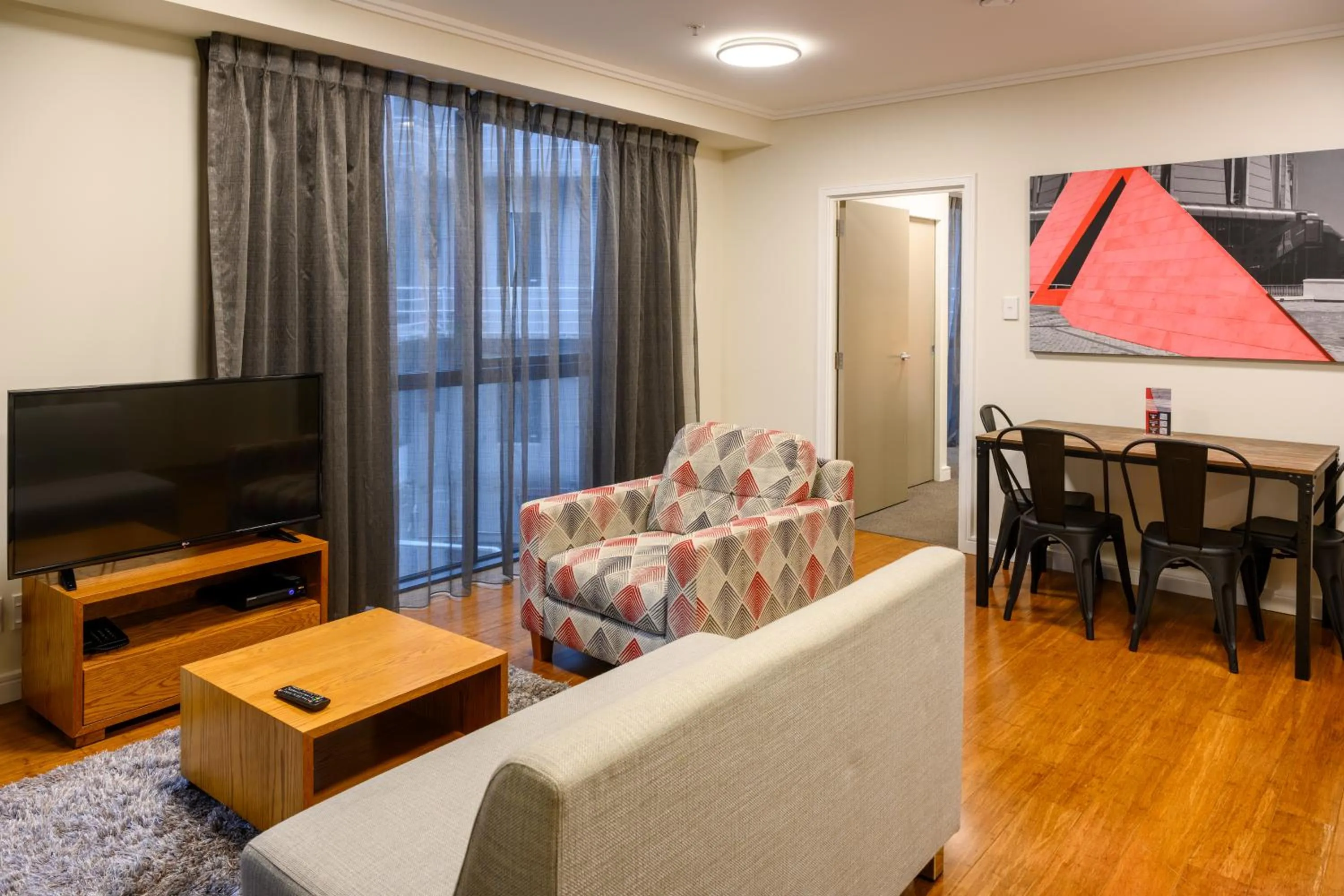 Seating area in Boulcott Suites