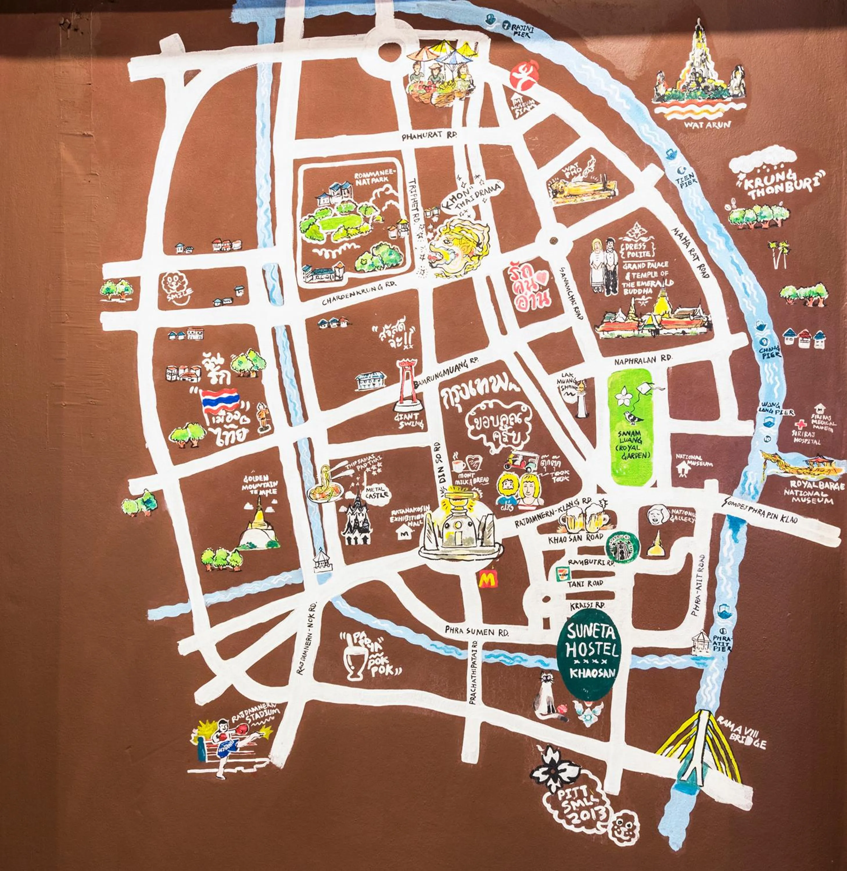 Decorative detail in Suneta Hostel Khaosan